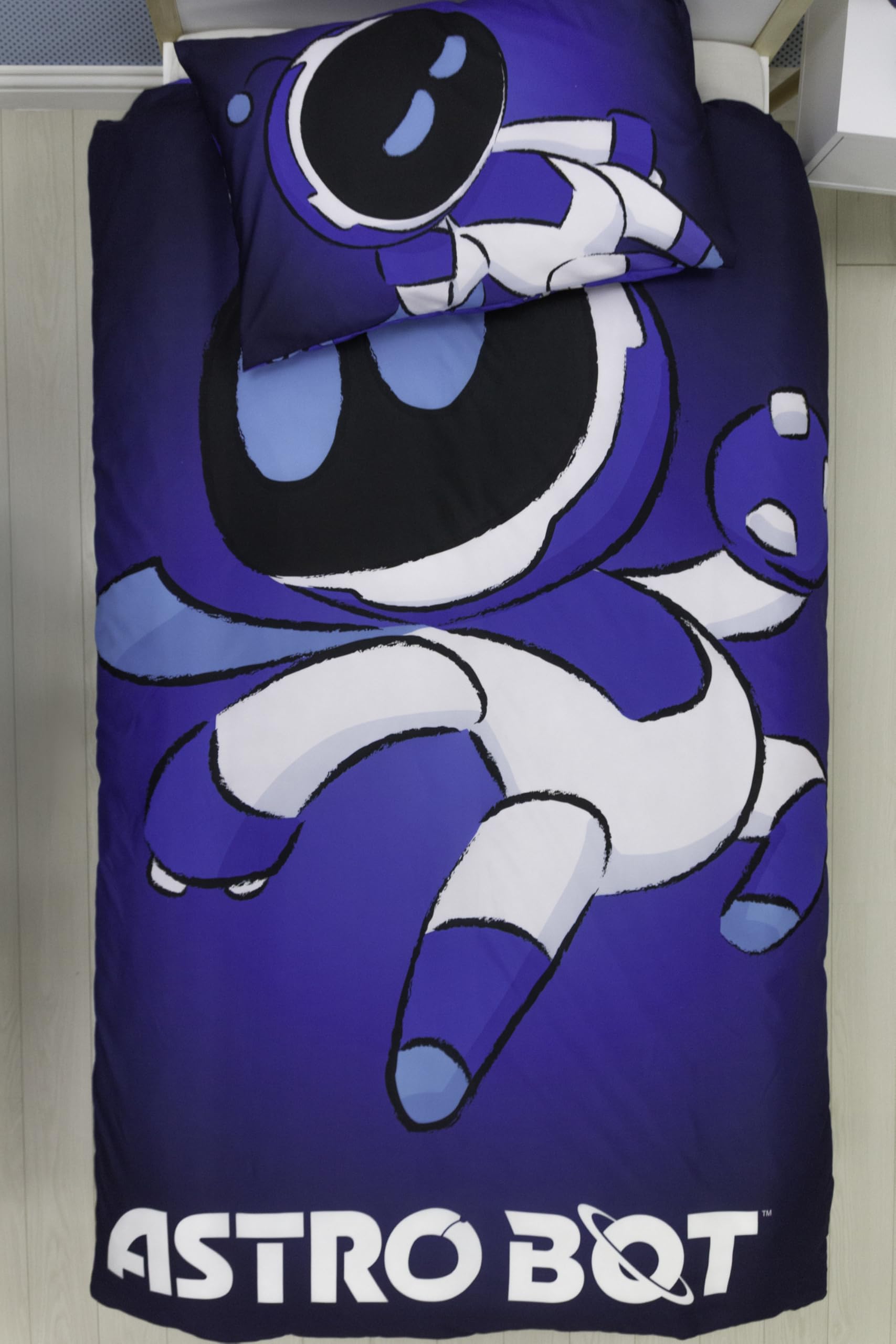 Character World Astro Bot Official Single Duvet Cover Set | Reversible Space Gaming Design | Blue 5