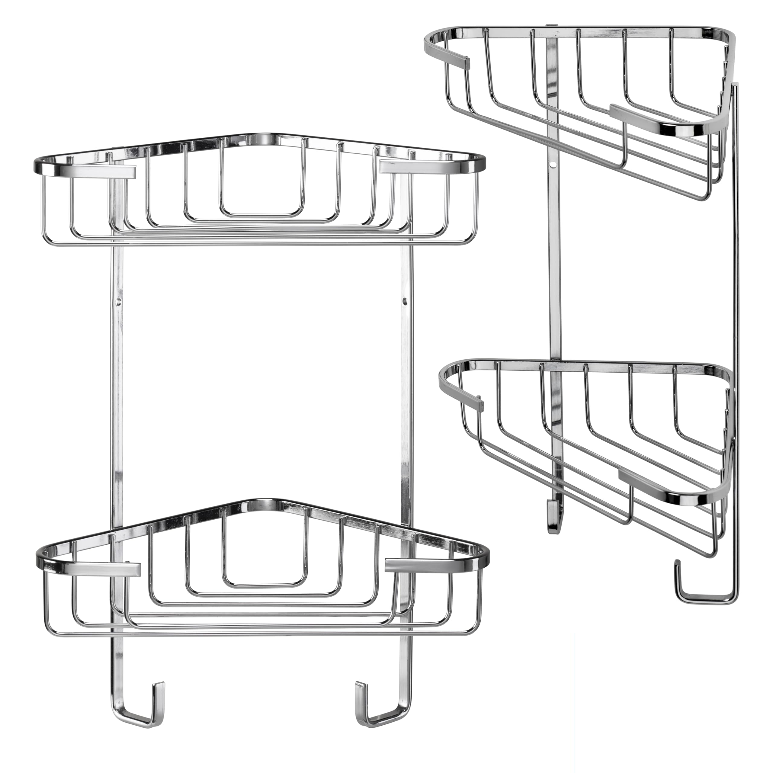 Croydex Medium Corner Shower Caddy - Durable Steel Shelves | 2-Tier | 5kg Capacity 1