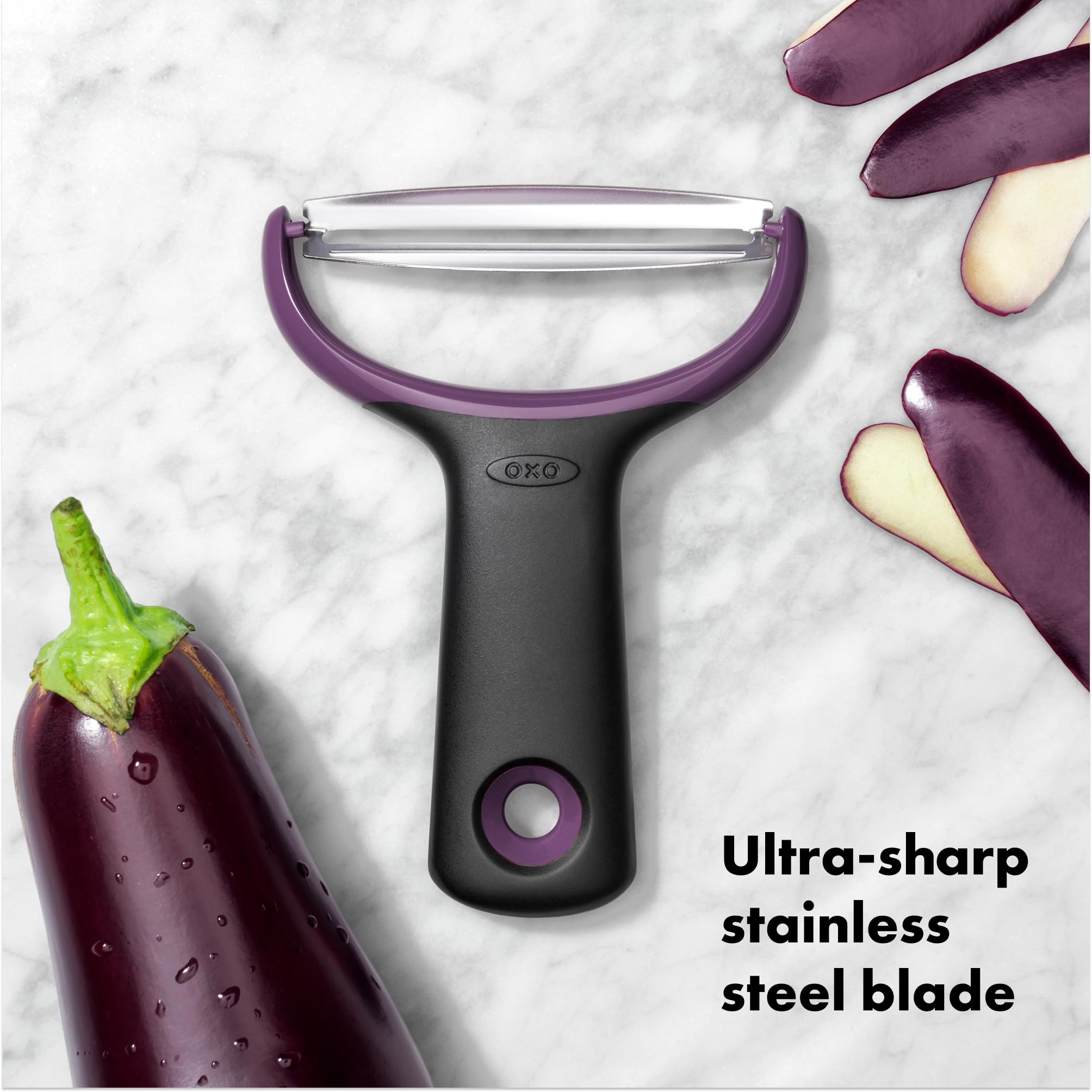 OXO Good Grips Large Y-Shaped Vegetable Peeler - Ultra-Sharp Stainless Steel Blade | Non-Slip Handle | Dishwasher Safe 3