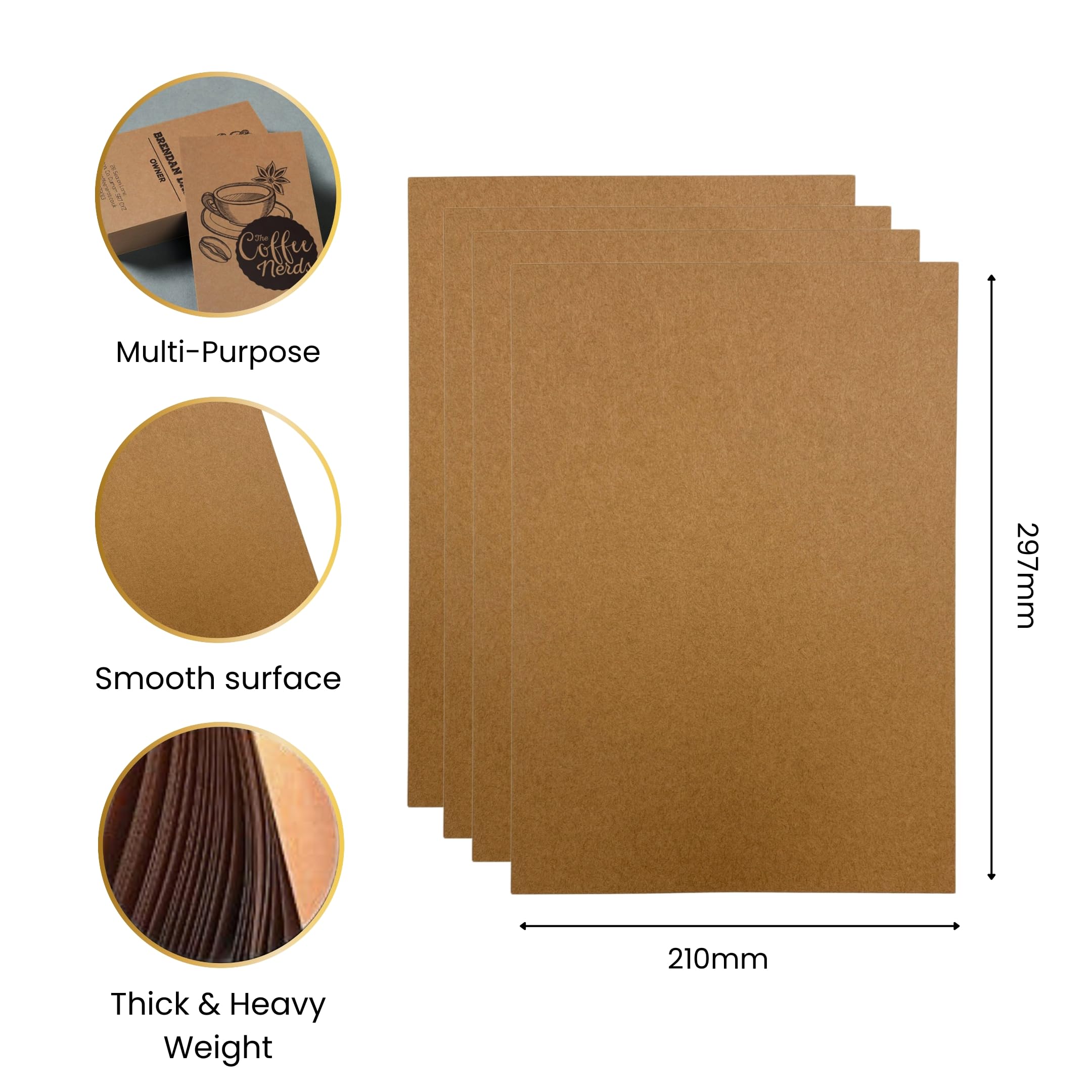 Janrax Kraft Card Sheets - A4 Size, 240gsm Weight | Pack of 10 | Ideal for Crafts 3