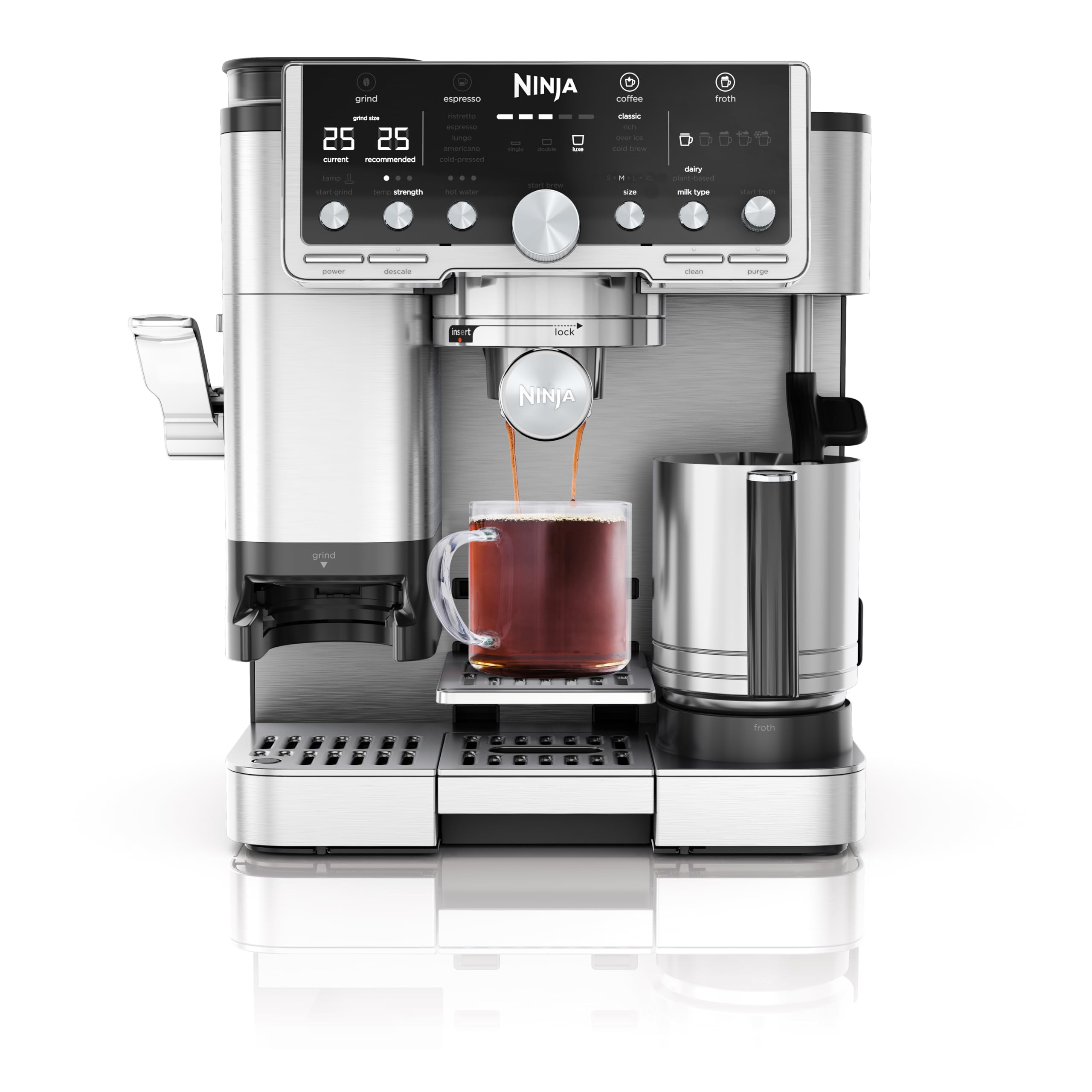 Ninja Luxe Pro 3-in-1 Bean-to-Cup Coffee Machine - Espresso, Cold Brew, Filter | Silver