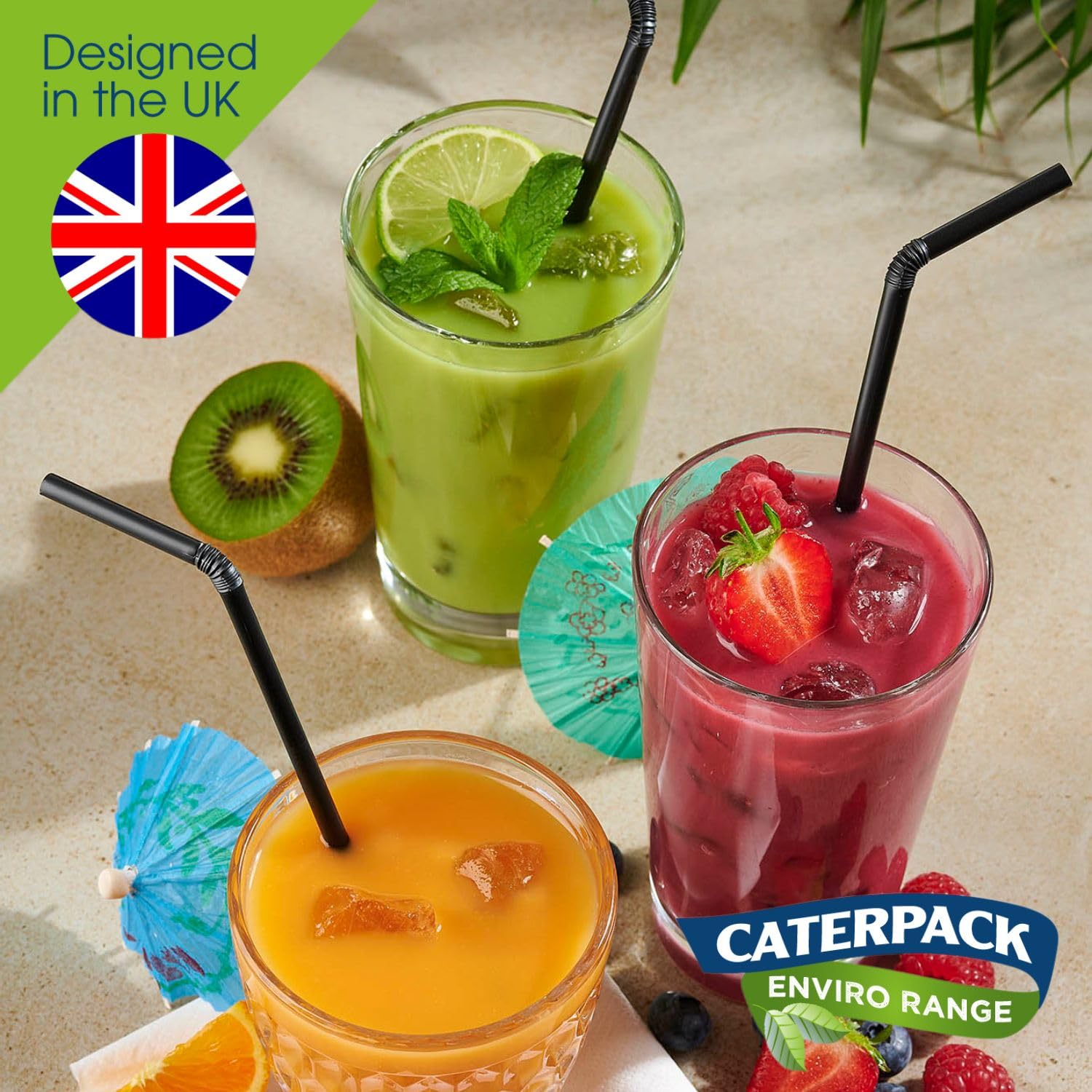 Caterpack Enviro Range Black Flexi Paper Straws - 150 Pack | 210 x 6mm | Biodegradable 4