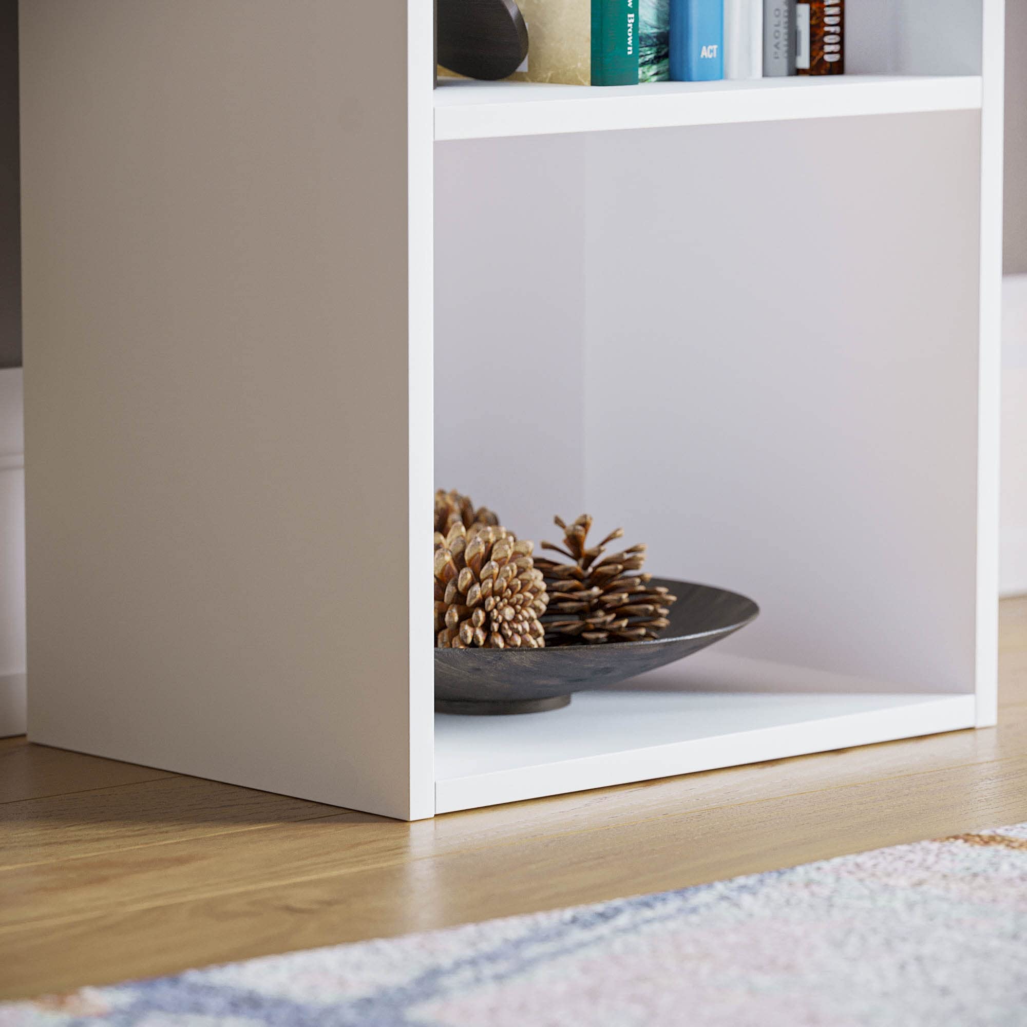 Vida Designs Oxford 2 Tier Cube Bookcase - White Wooden Shelving | H 54 x W 32 x D 24 Cm 5