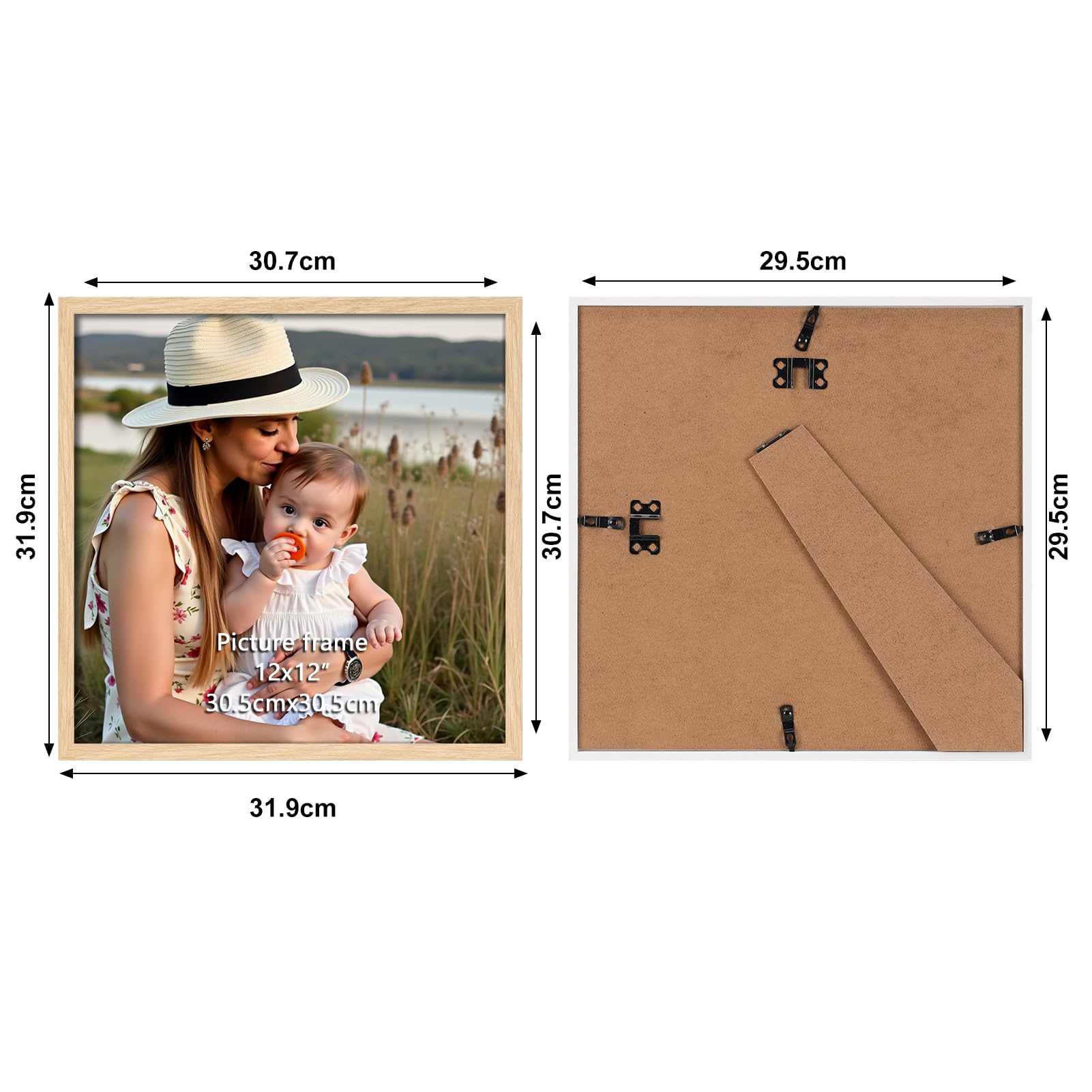 Ditwis 30x30 cm Wood Colour Picture Frame - Square 12x12 inch for Wall or Table Display 2