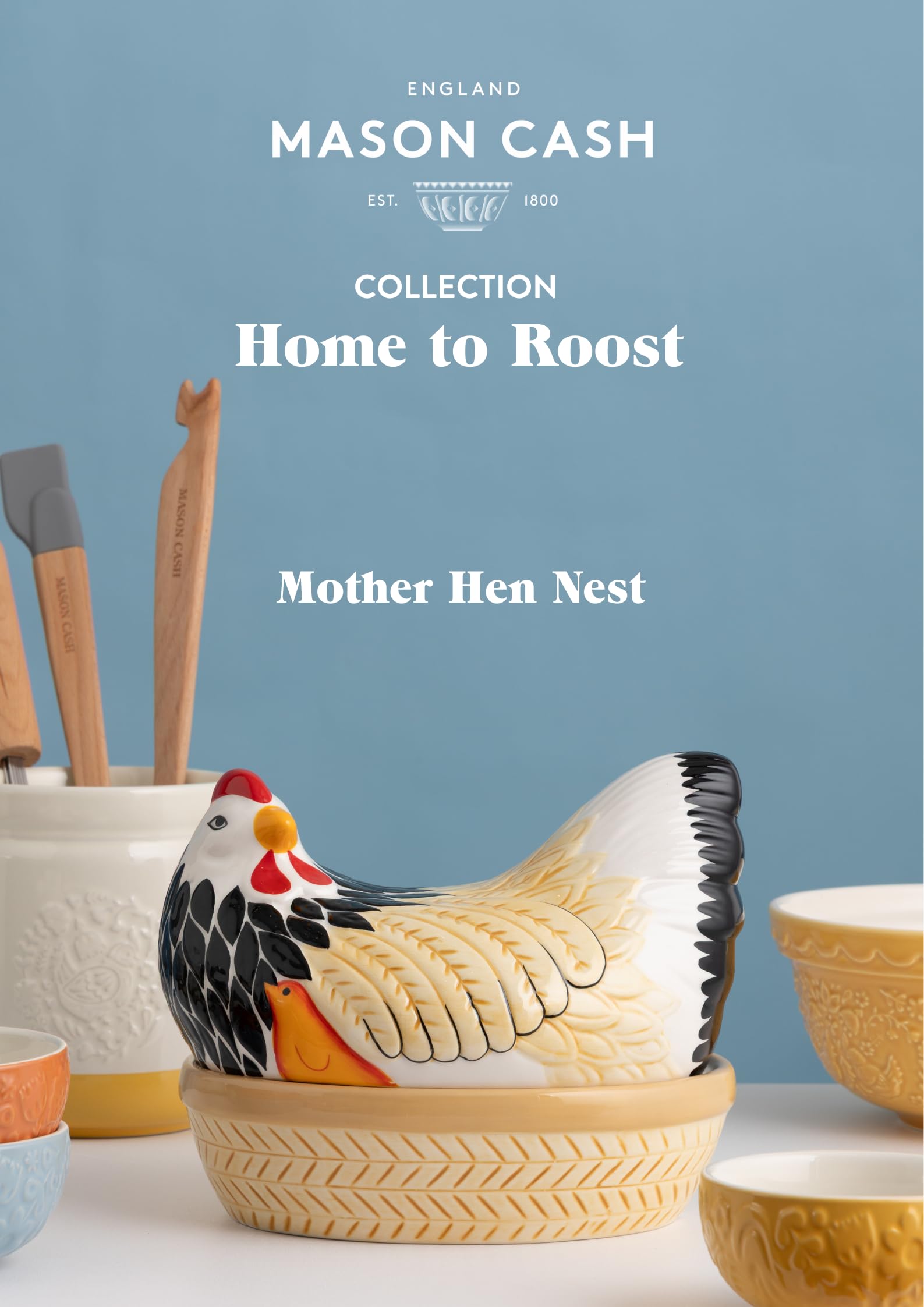 Mason Cash Mother Hen Egg Storage Nest | Chip Resistant Dolomite | Multi-Colour | 21 x 16.5 x 18 cm 5