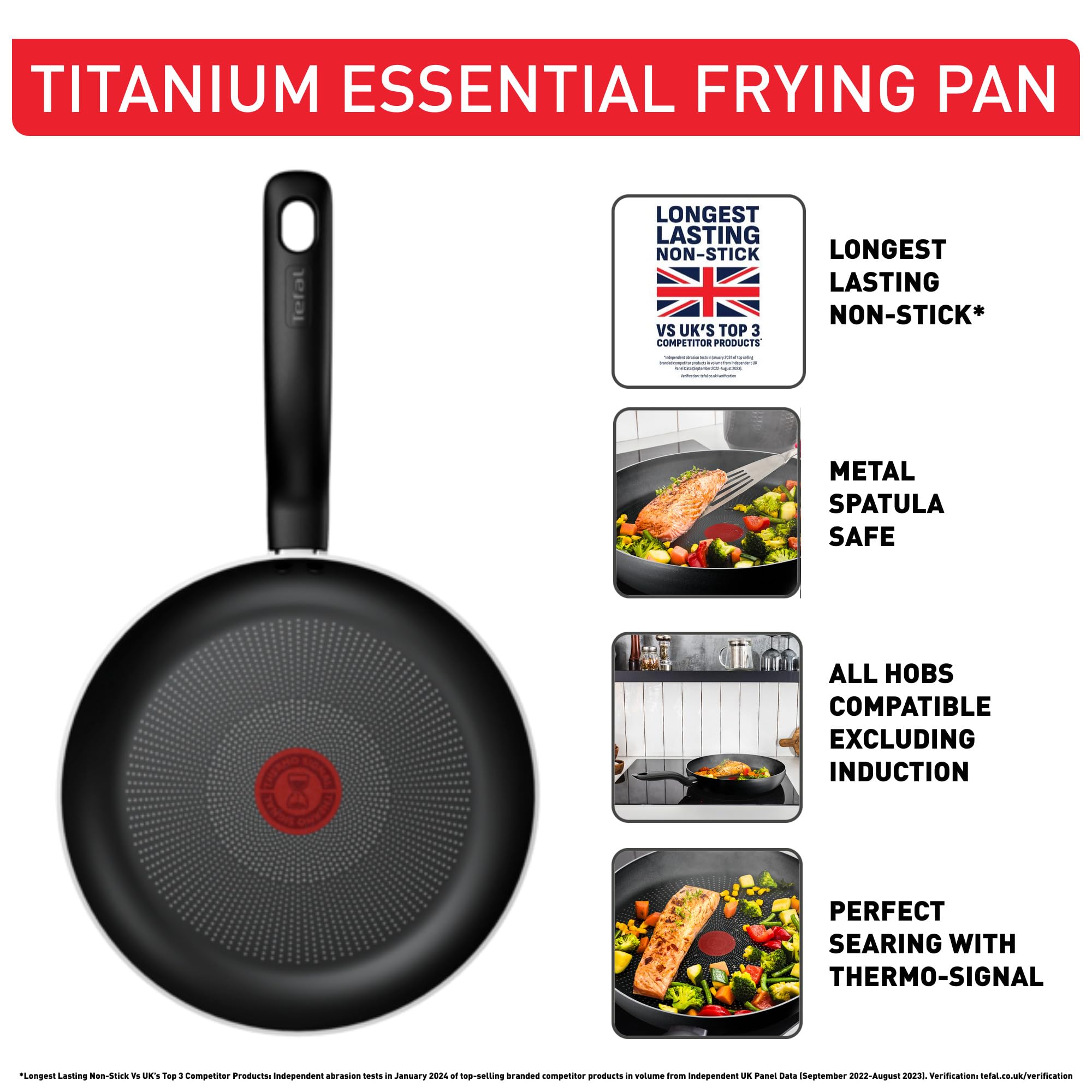 Tefal Titanium Essential Non-Stick Pancake Frying Pan - 20 cm, Metal Safe, Thermo-Signal | Not Induction 4