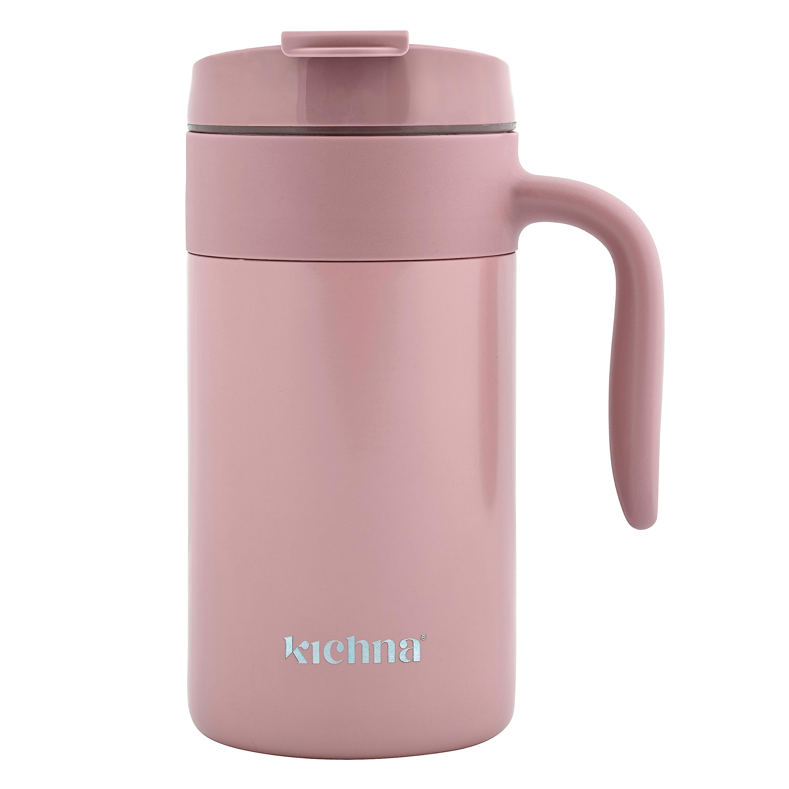 Kichna Voyager 550ML Stainless Steel Vacuum Travel Mug | Keeps Cold 14Hrs/Hot 3Hrs | Pink