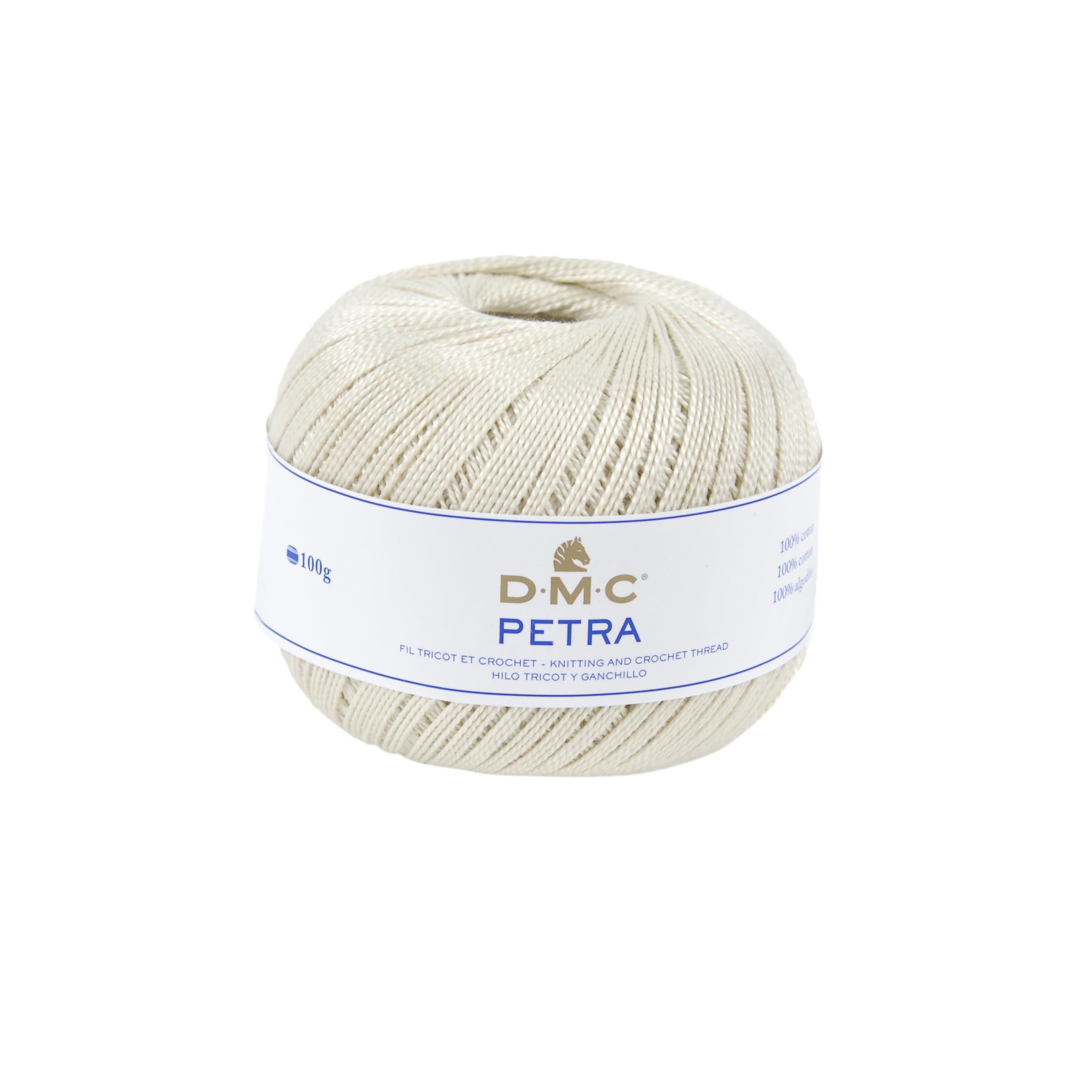 DMC Petra Yarn - 100% Cotton, 4 Ply, Shiny Finish | Cream Color | 100g Ball 1