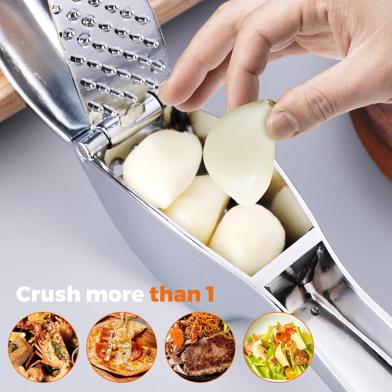 Woobroo Premium Garlic Press - Heavy Duty Stainless Steel Mincer for Garlic & Ginger | Dishwasher Safe 3