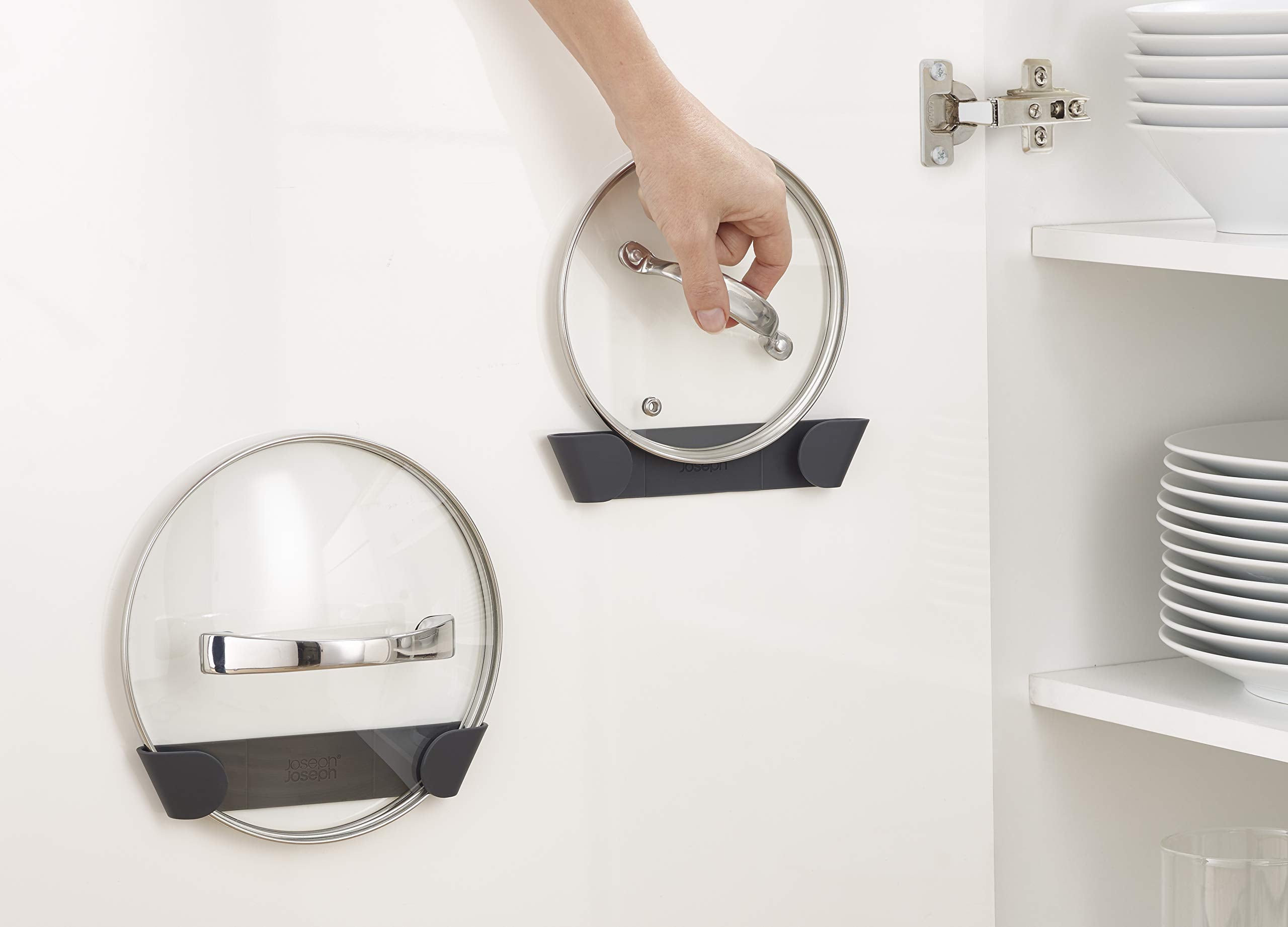 Joseph Joseph CupboardStore Set of 4 In-cupboard Pan Lid Holders - Grey | Fits 16-24cm Lids 5