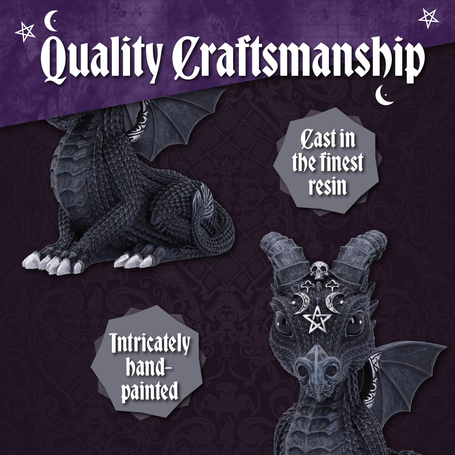 Nemesis Now Cult Cuties Lucifly Figurine - 10.7cm Horned Dragon with Silver Detailing | Resin 3