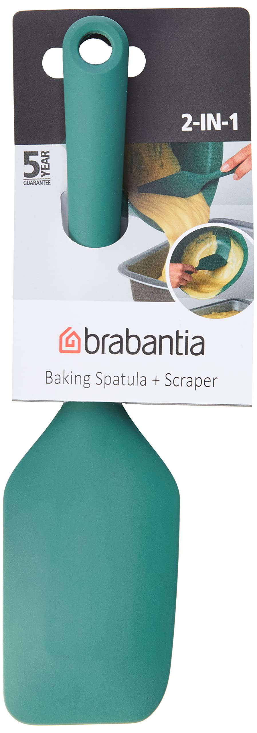Brabantia Tasty+ Baking Spatula Plus Scraper - Heat-Resistant Silicone | Fir Green 1