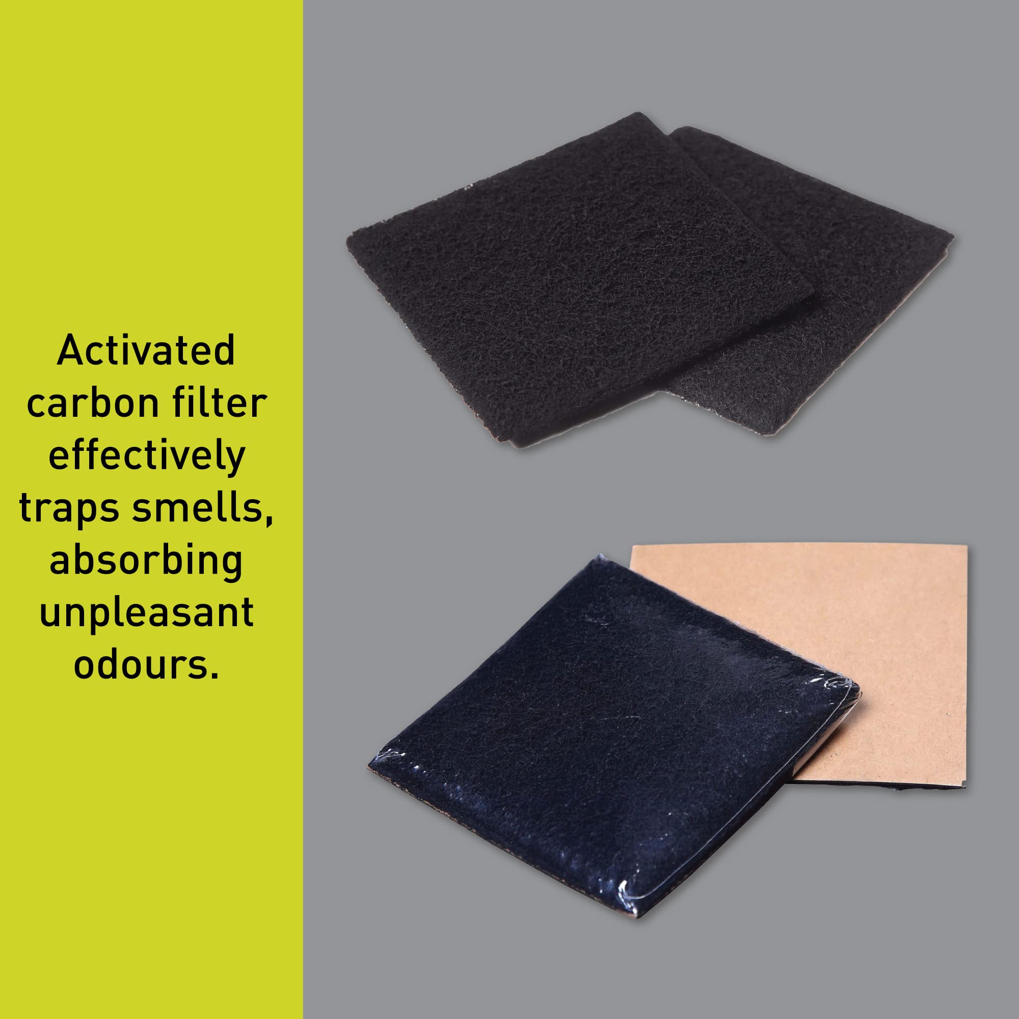 EKO Activated Charcoal Odor Filter Refills for Kitchen Compost Bin | Pack of 2 | Black