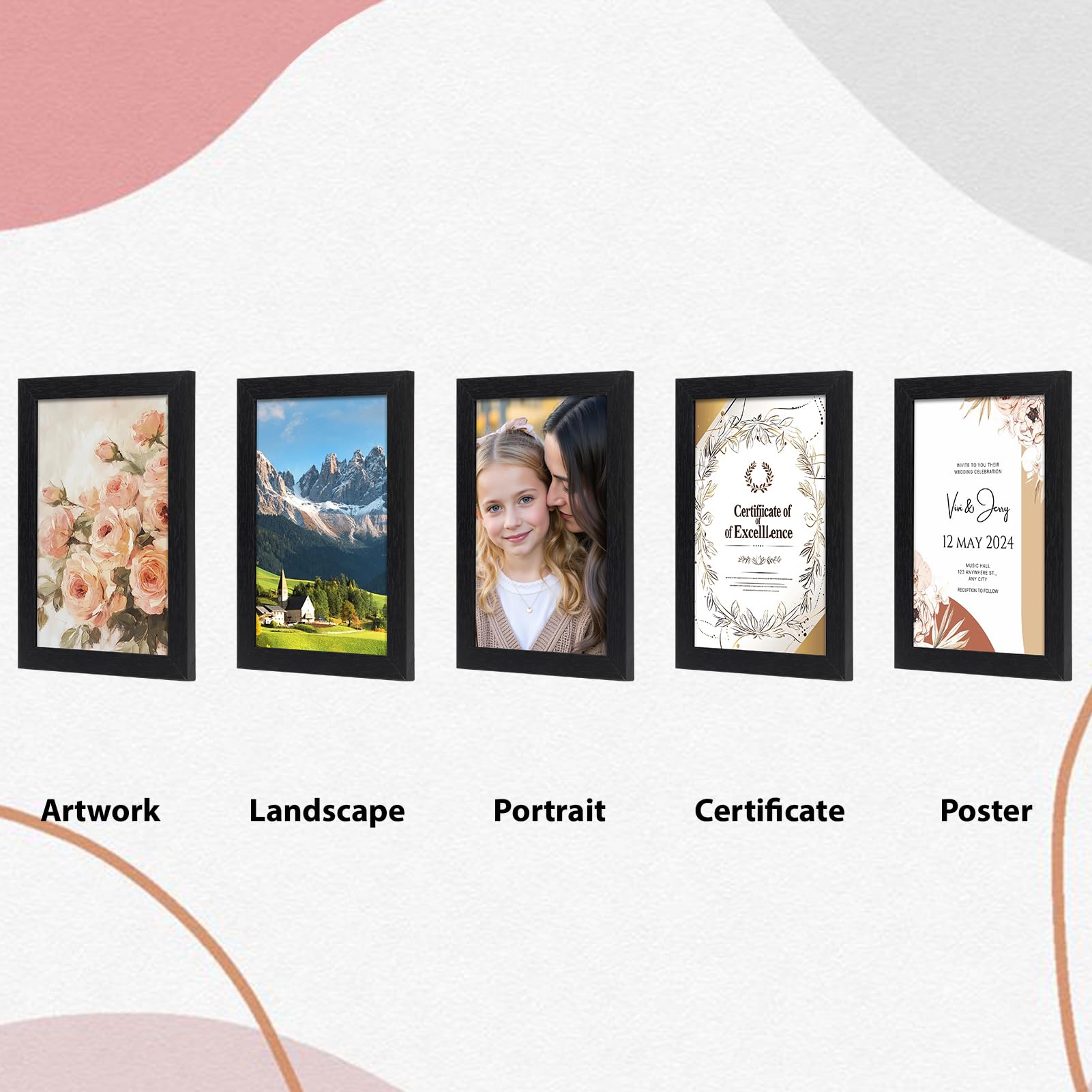 Ditwis 6x4 Photo Frames Black Set of 12, Classic Multiple Picture Frames for Wall Collage & Tabletop Display 5