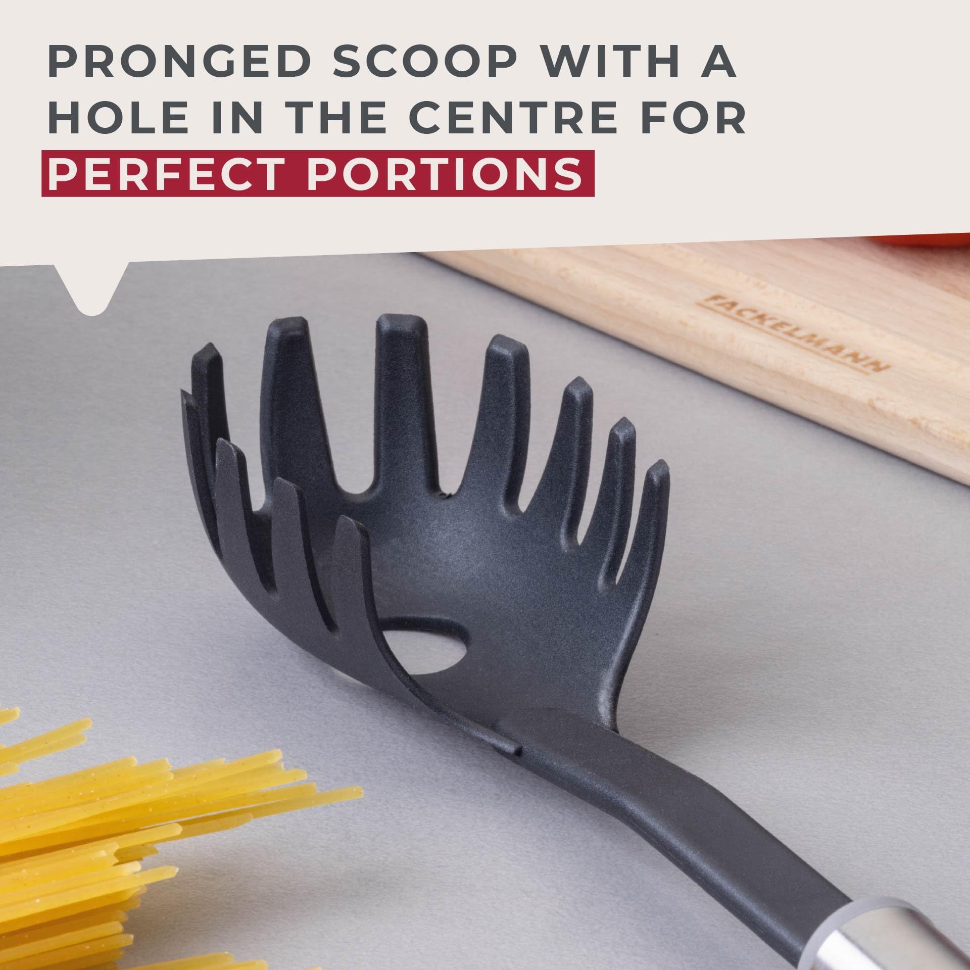 Fackelmann MODE Spaghetti Fork - Non-Stick Plastic Server with Portion Measure | Heat Resistant to 200°C | 31cm 3