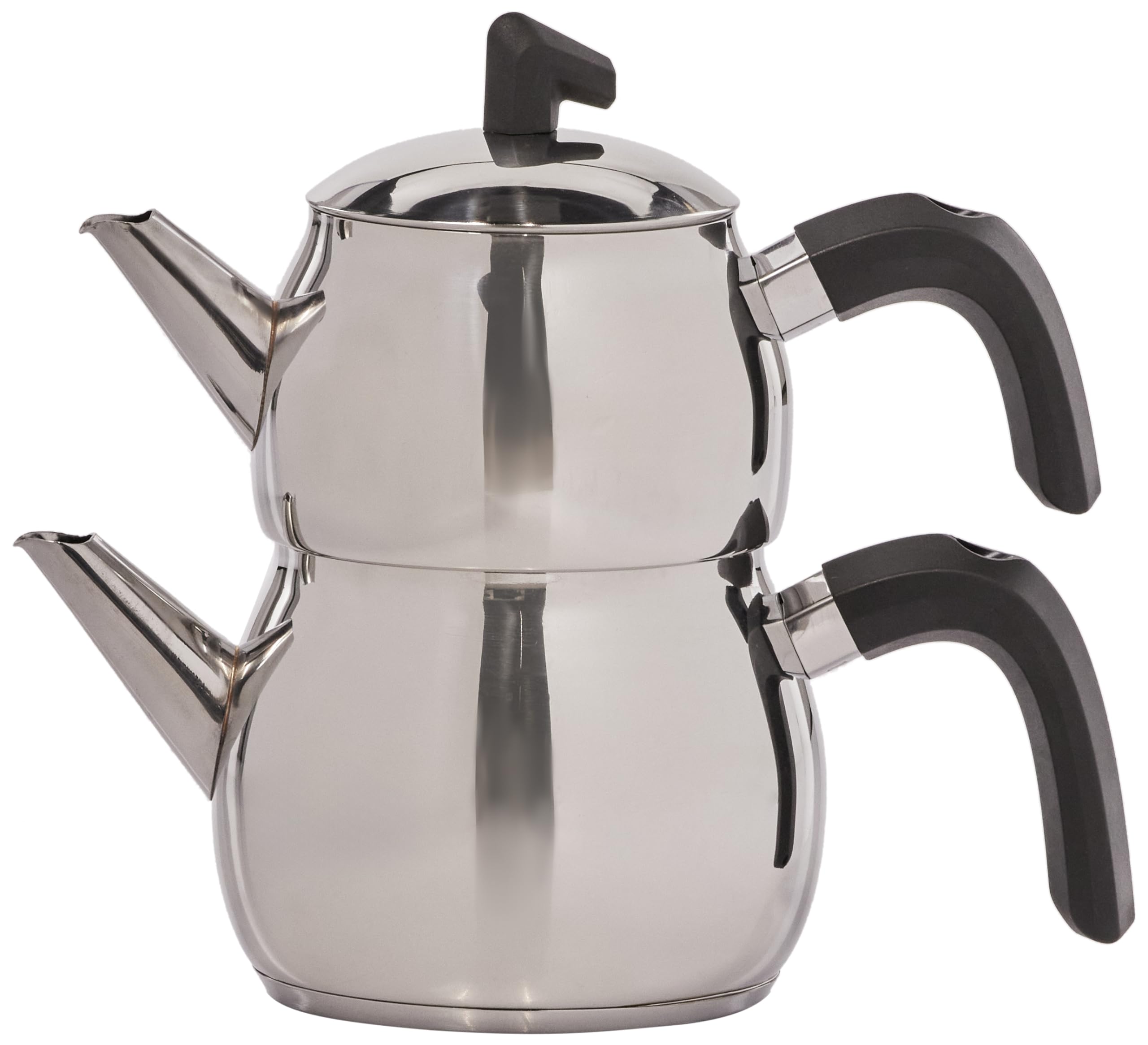 KARACA Belinay Stainless Steel Tea Pot Set | 1 Litre Teapot | Induction Compatible | Silver Black 1