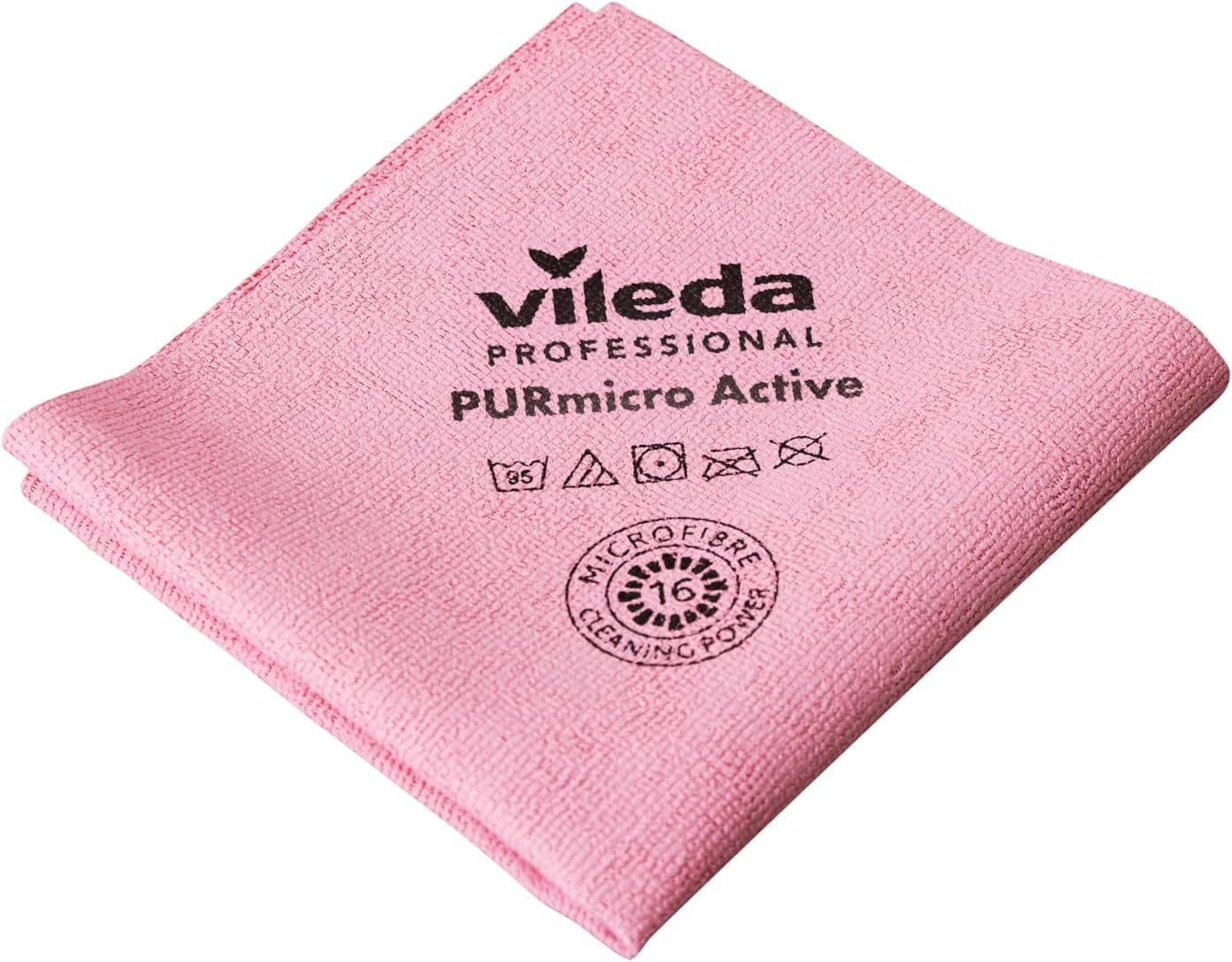 Vileda Professional PURmicro Active Microfibre Cleaning Cloth - Red, 5 Pack | Streak-Free | Reusable 200 Washes 6