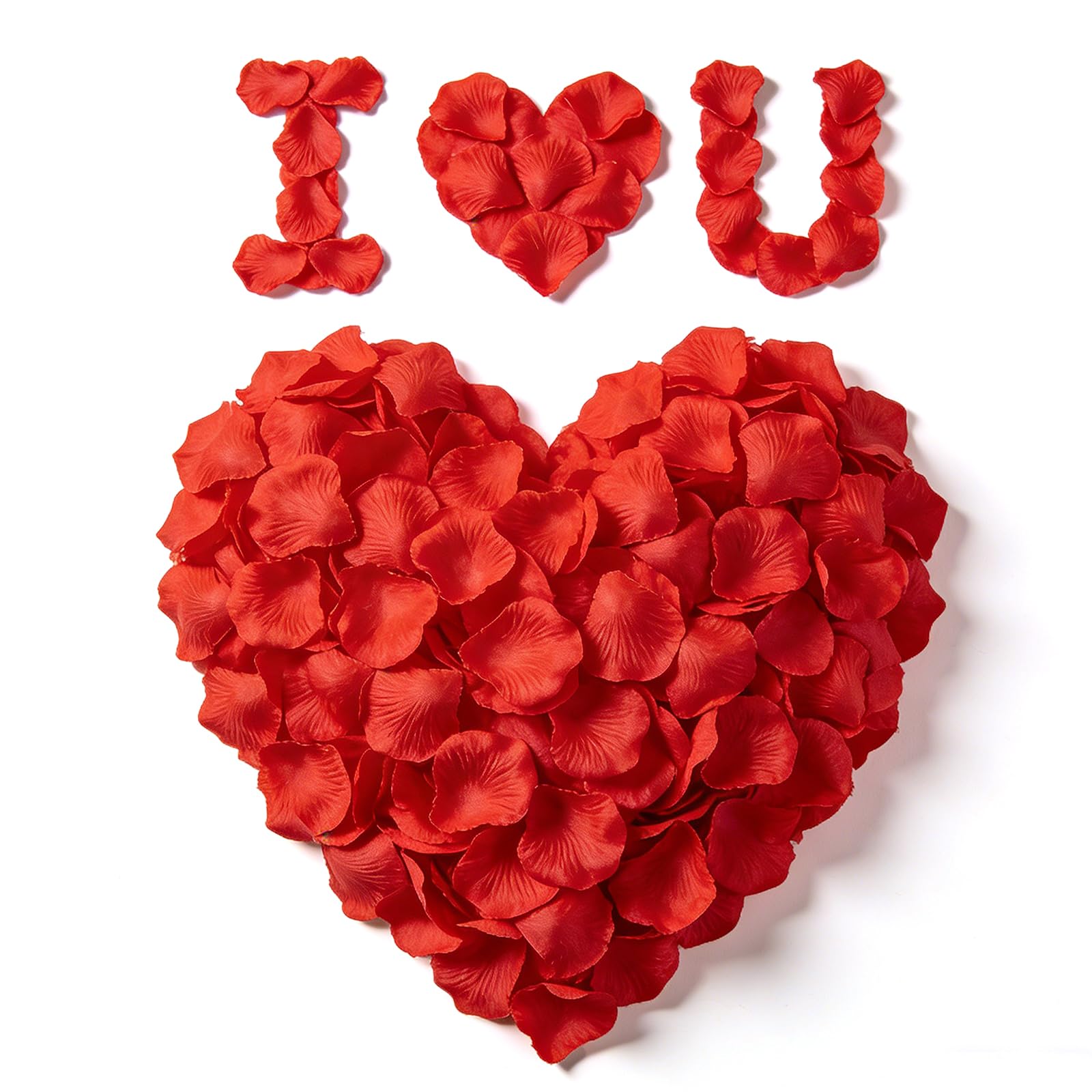 Muexoee Artificial Silk Rose Petals - 2400 Pack Red Petals for Weddings & Decor 1