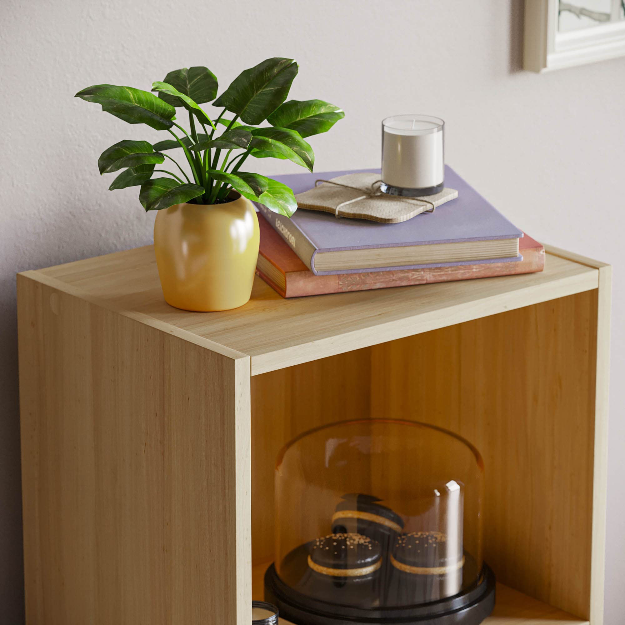 Vida Designs Oxford 3 Tier Cube Bookcase - Oak Wood Shelving Unit | H 80 x W 32 x D 24 Cm 4