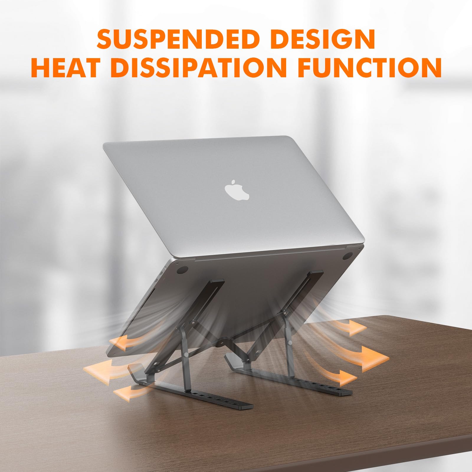 GRIFEMA GB1054B Black Adjustable Laptop Stand for Desk | Aluminum, Foldable, Ergonomic 6