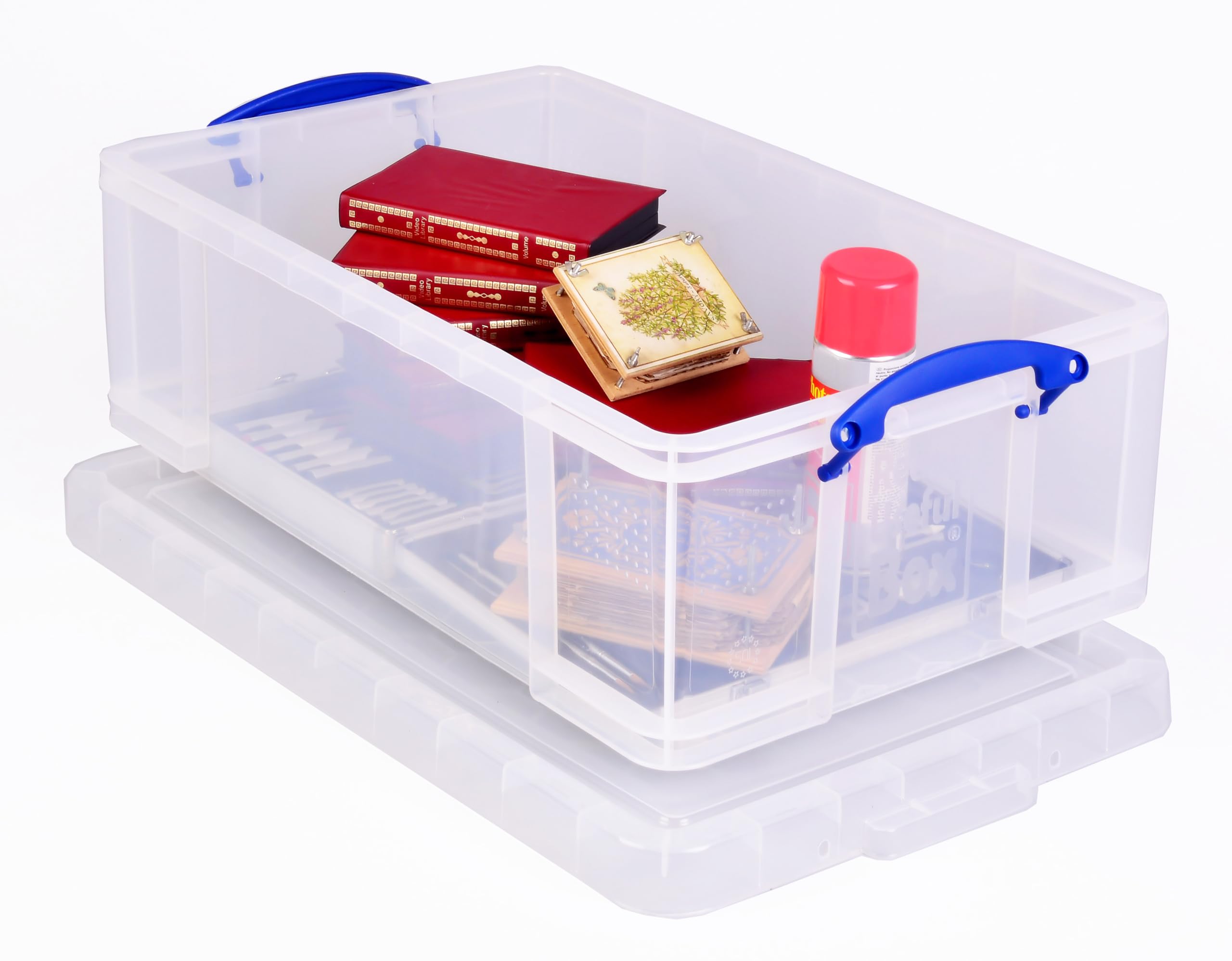 Really Useful Box Plastic Storage Box - 50L Capacity, Clear, Stackable (Pack of 2) 6