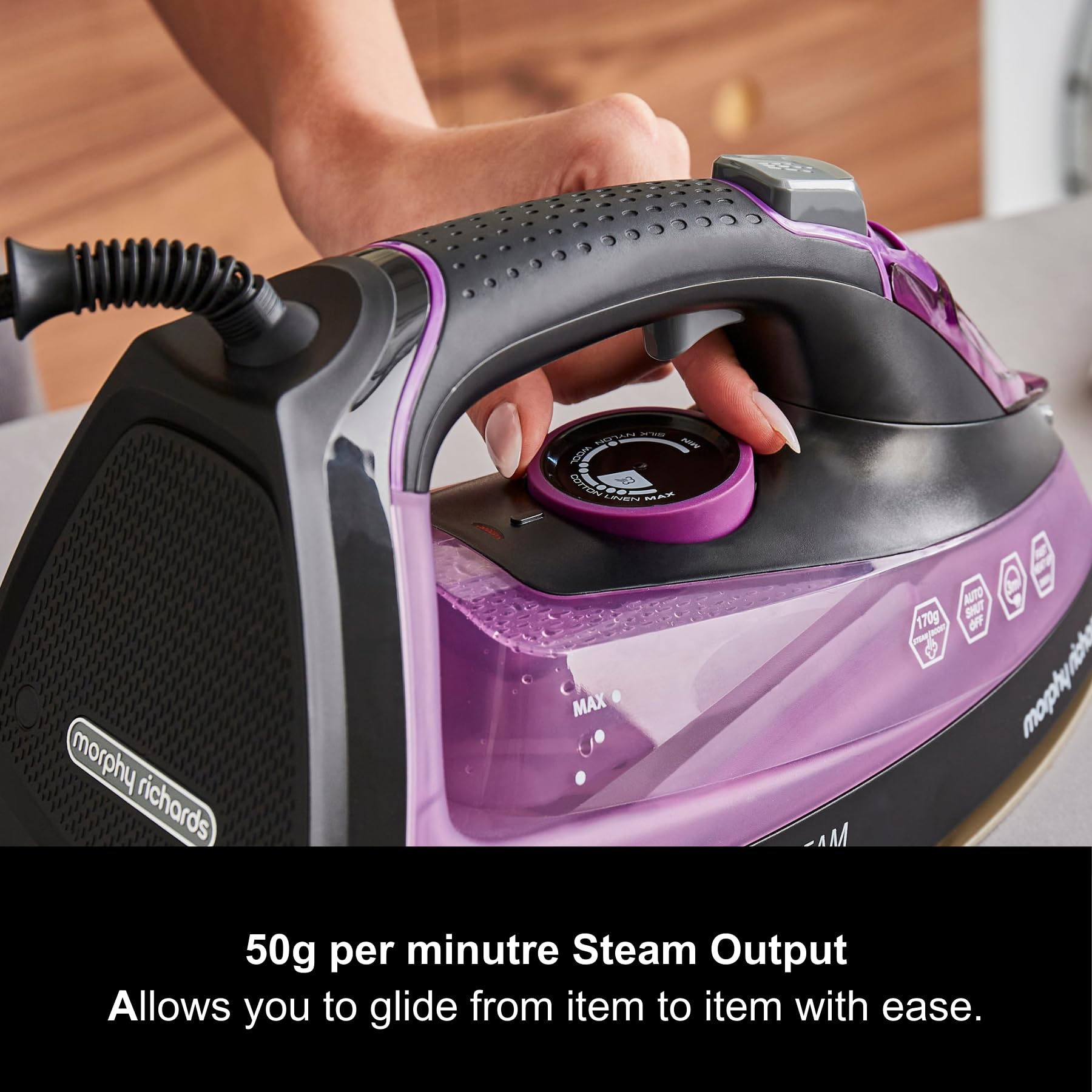 Morphy Richards Turbosteam Steam Iron - 2800W Power | 170g Boost | 380ml Tank | Ceramic Soleplate 7