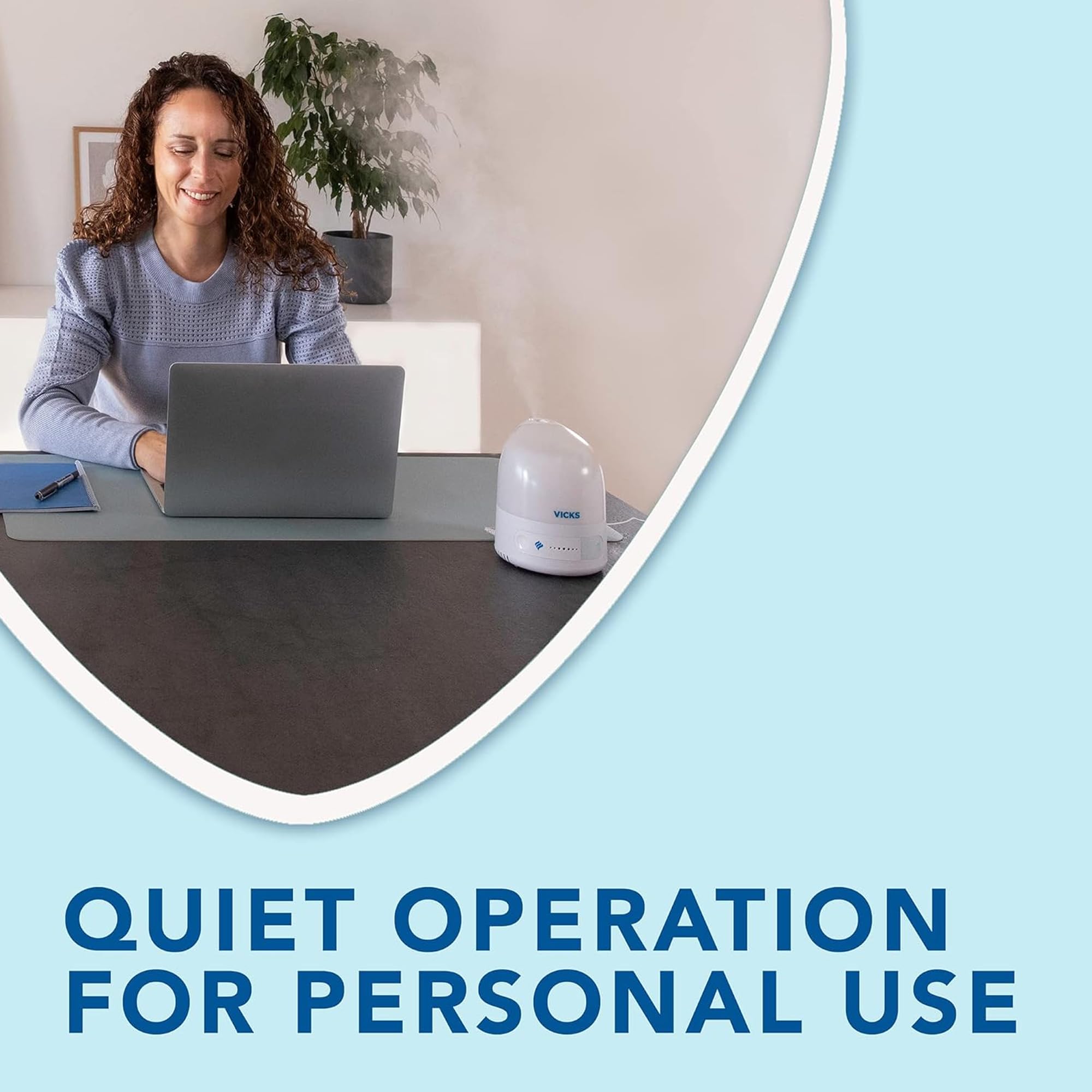 Vicks Personal Cool Mist Ultrasonic Humidifier - Compact, Quiet Operation, VapoPad Slot 6