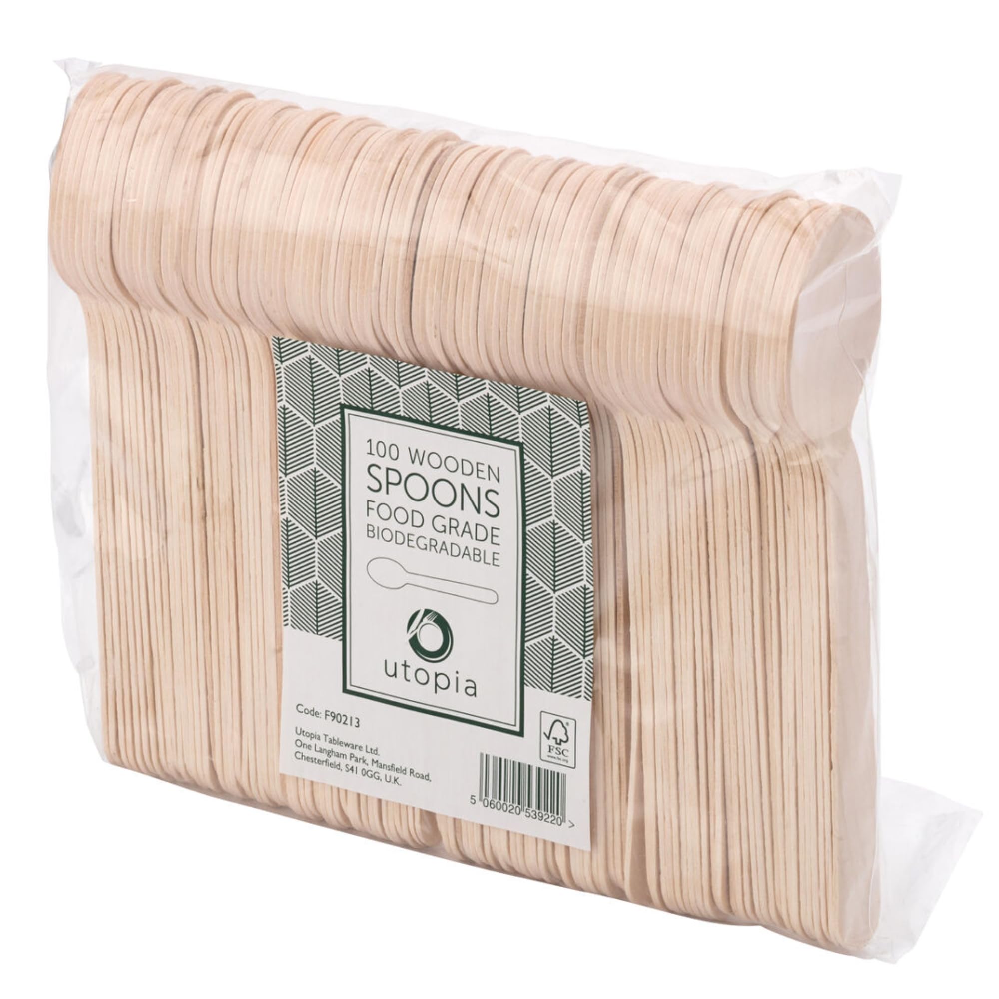 Utopia Birch Wood Spoons - Disposable & Compostable | 100 Pack | 6.25in (16cm) 1