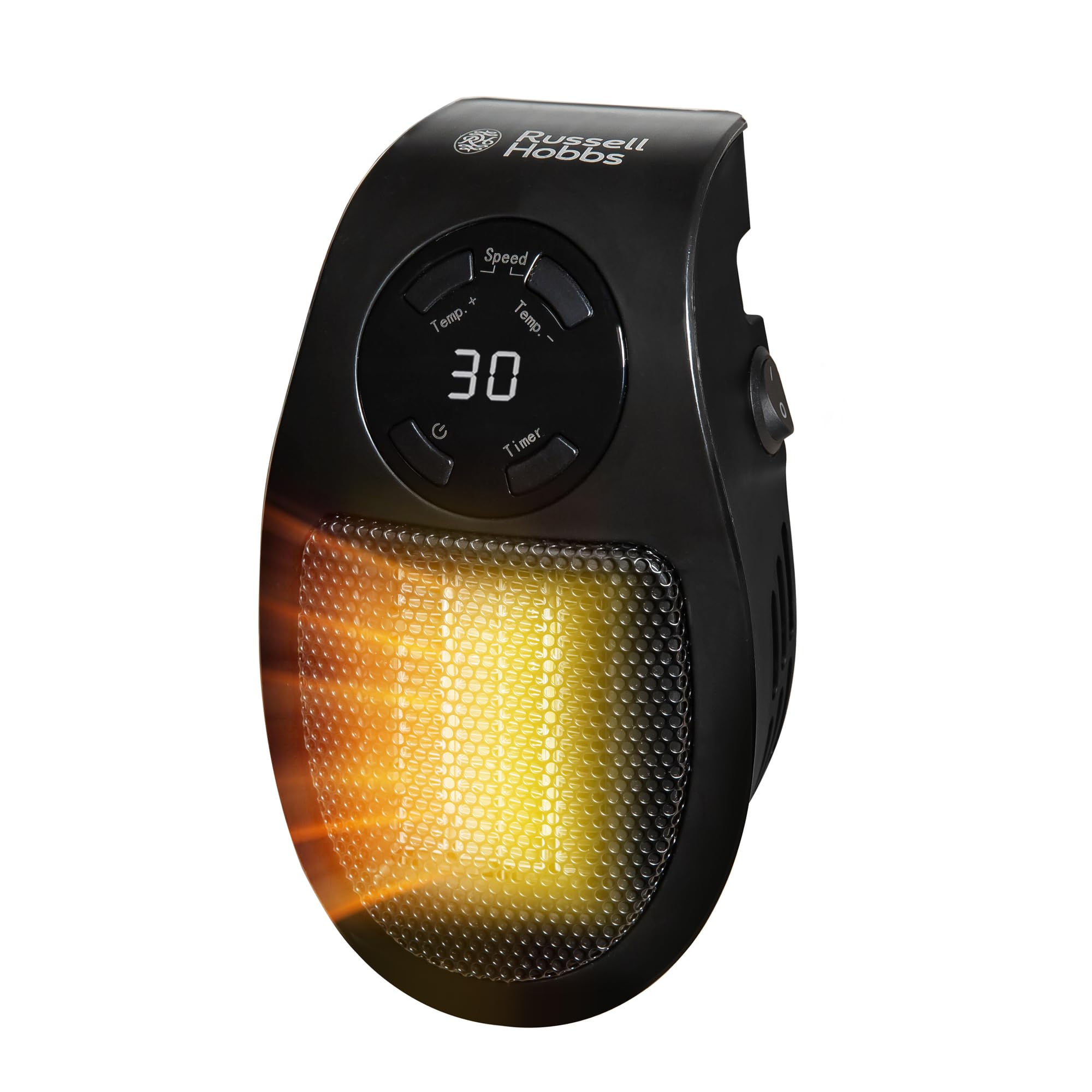 Russell Hobbs 500W Ceramic Plug Heater - Adjustable Thermostat | 15°C-30°C | 2 Fan Speeds 1