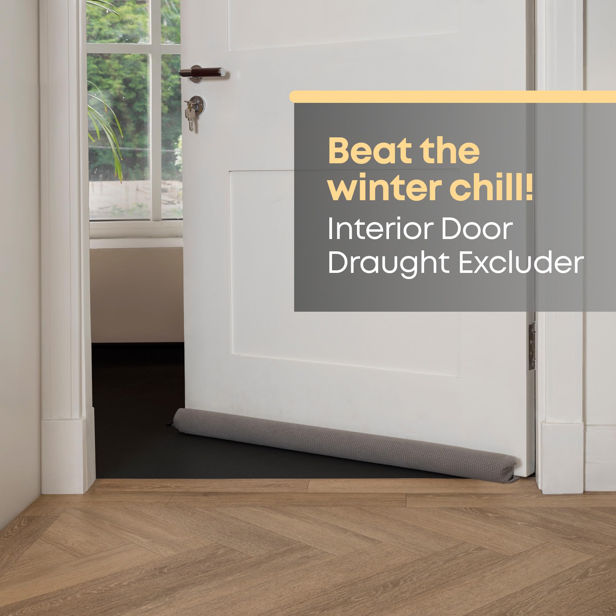 FiNeWaY Under Door Draught Excluder - 80cm Double-Sided Foam for Interior Doors | Grey 2