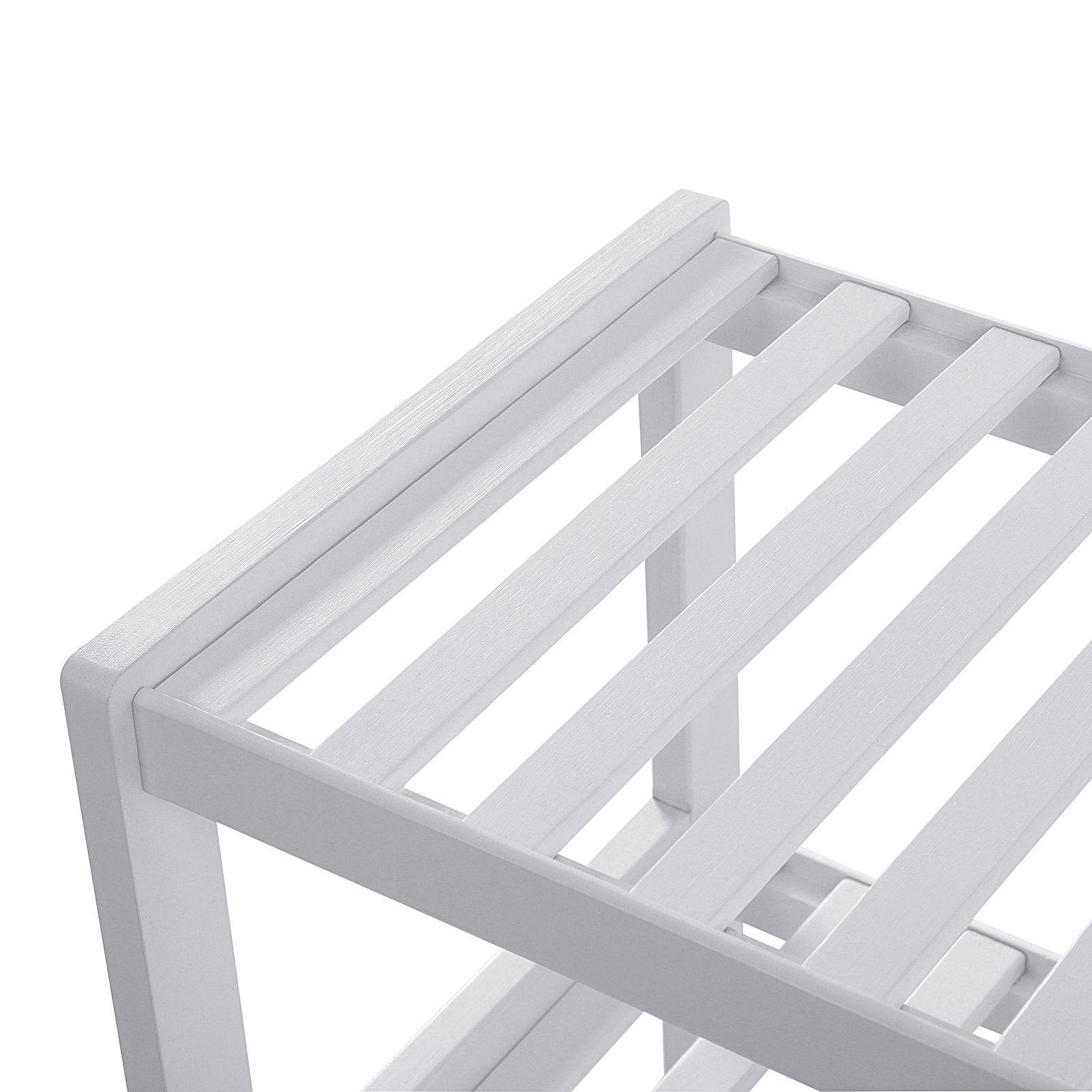 SONGMICS 3-Tier Bamboo Shoe Rack - White Finish | 70cm Wide | 10kg Per Shelf 4