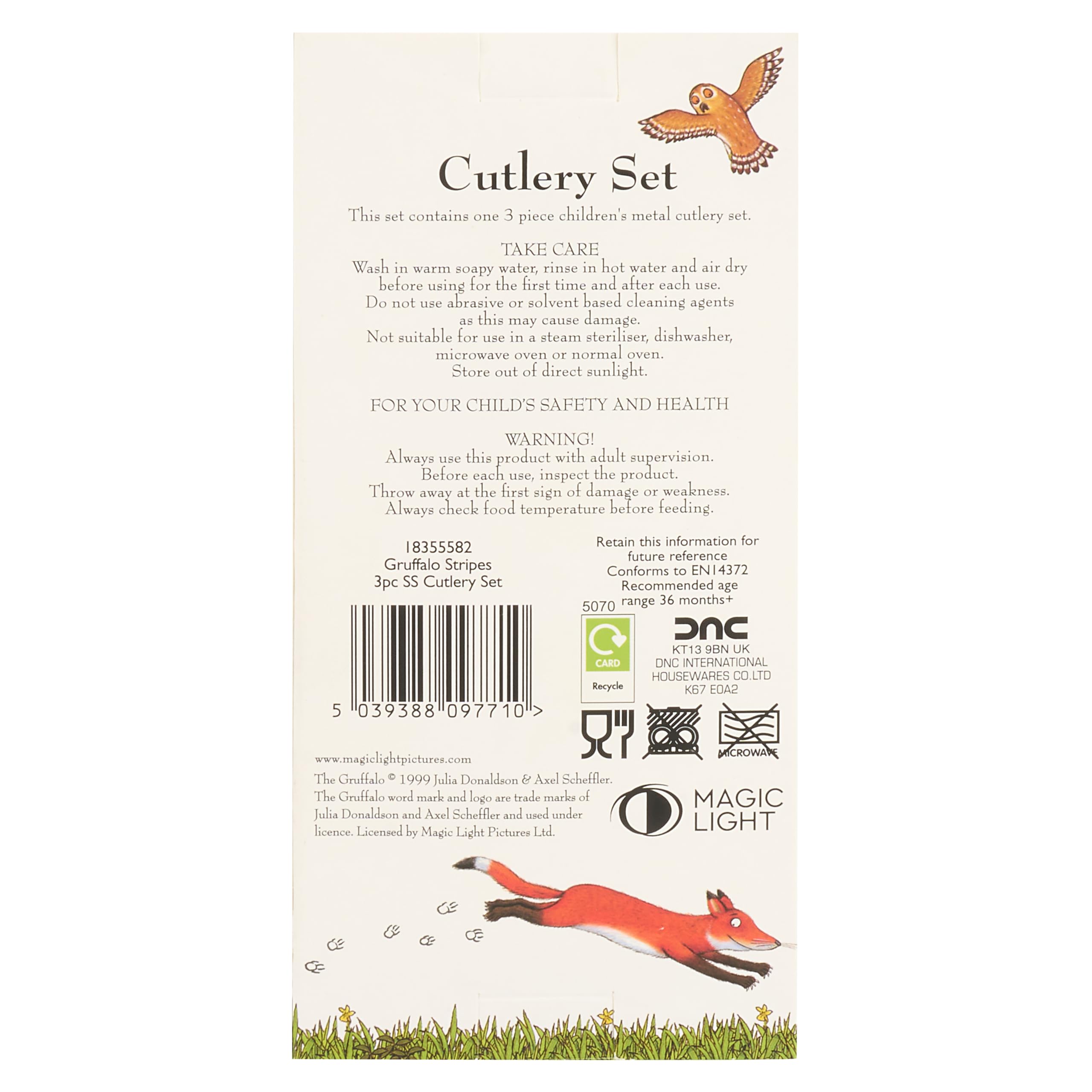 The Gruffalo 3 Piece Children's Cutlery Set by Polar Gear | Stainless Steel & ABS Plastic | Ages 36+ Months 3