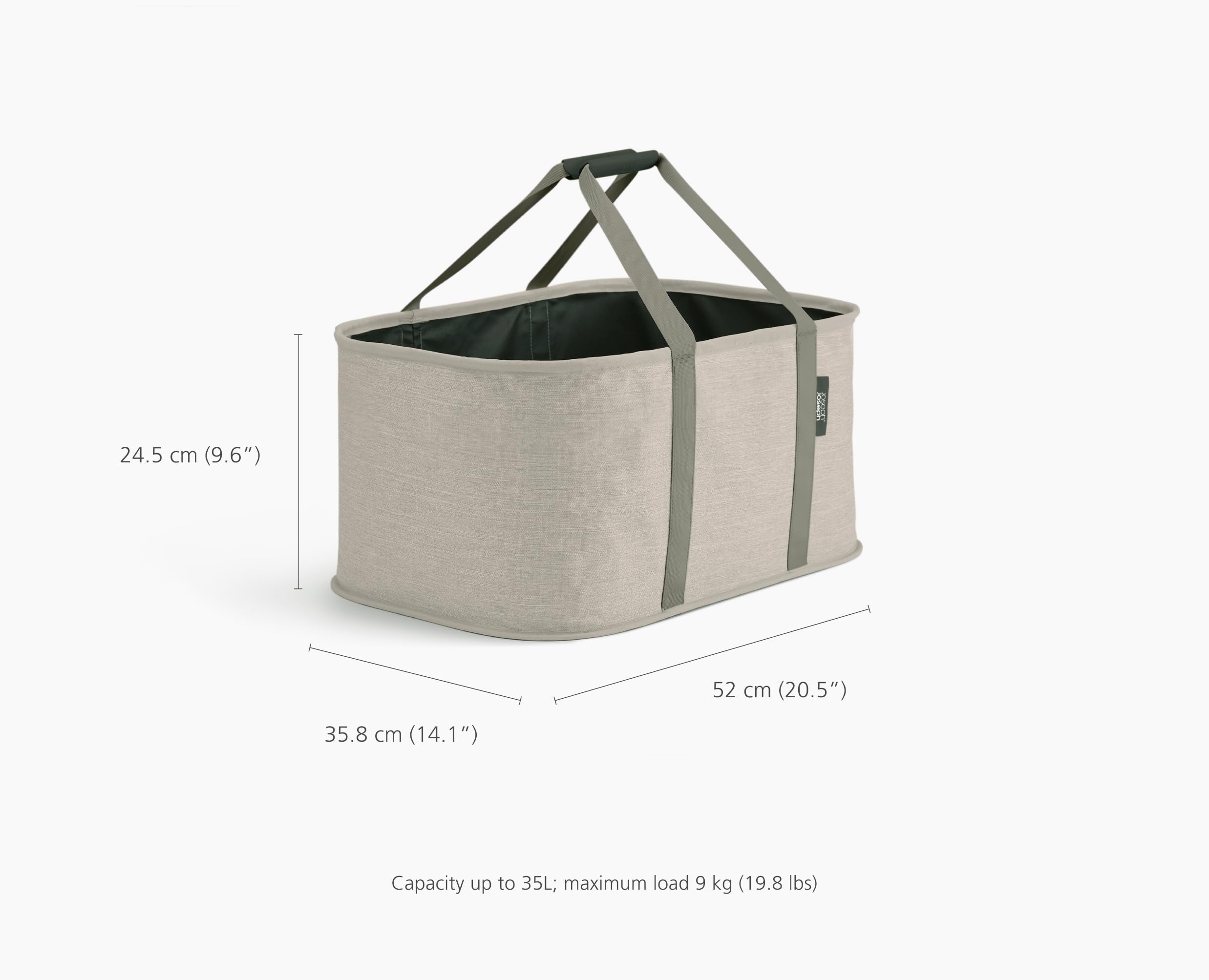Joseph Joseph Hold-All Collapsible Laundry Basket Bag | 35L Capacity | 9 kg Max Load | Ecru 4