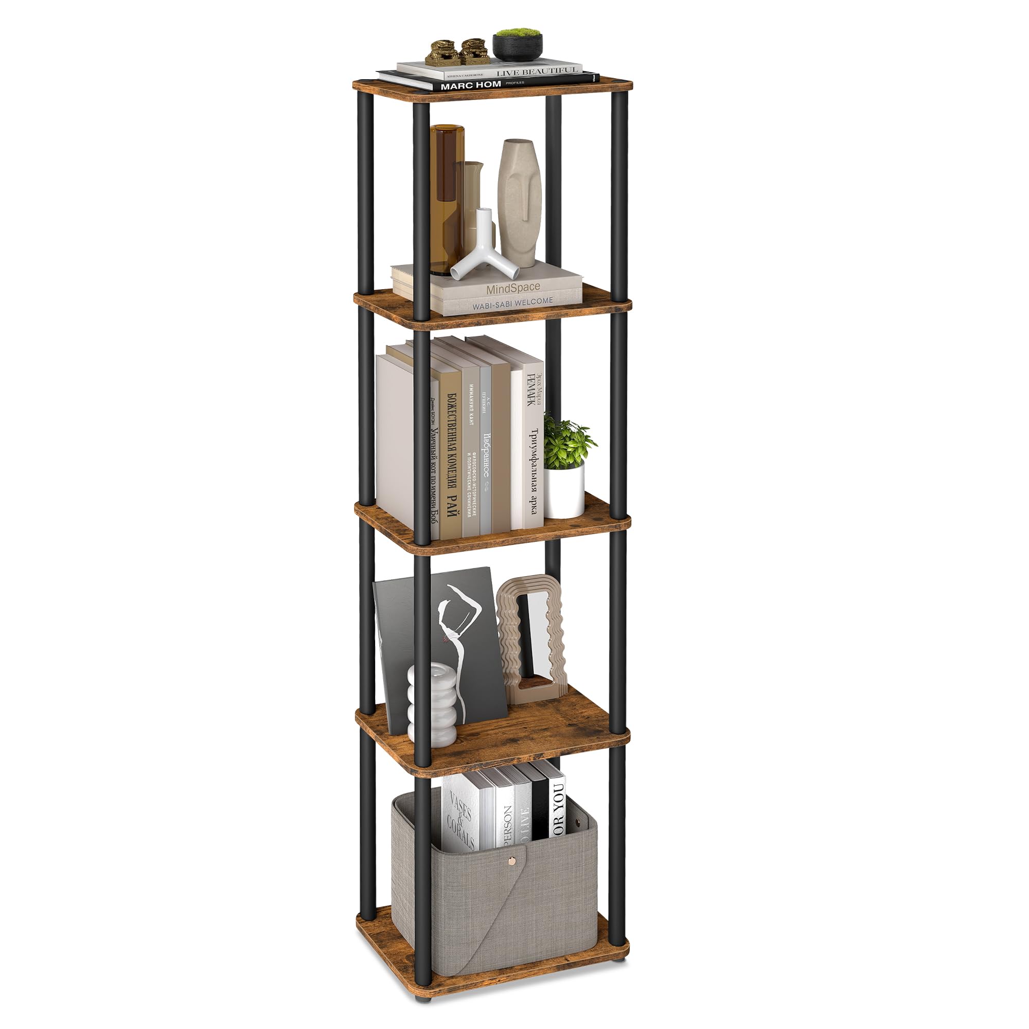VASAGLE 5-Tier Standing Shelf Unit - Toolless Assembly | 30kg Total Capacity | 38W x 139H cm 1