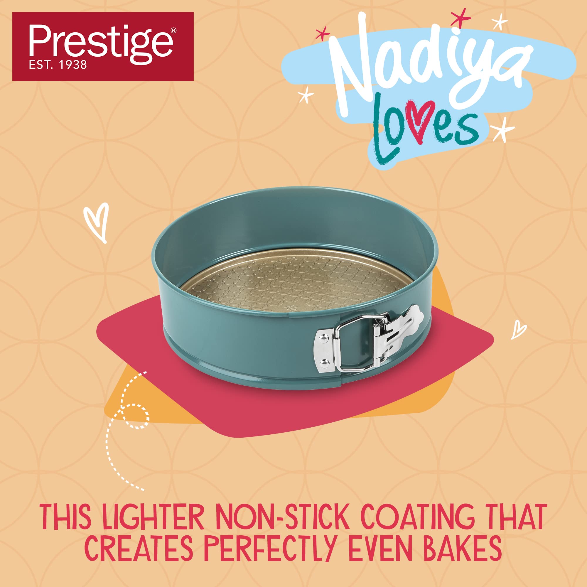 Prestige x Nadiya 23cm Springform Cake Tin - Non-Stick Gold Interior | Oven Safe Steel Bakeware 5
