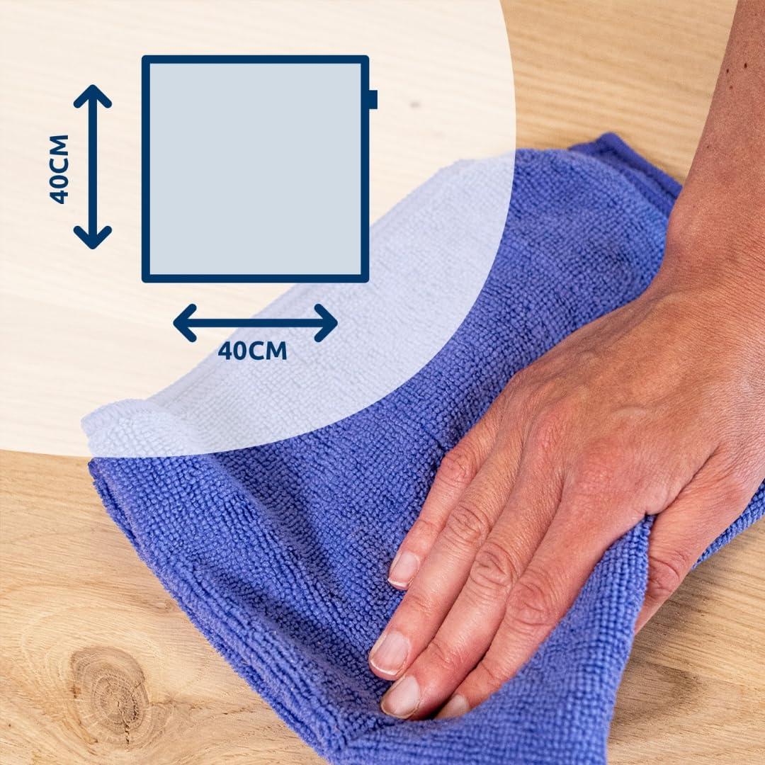 Sorbo Pack of 6 Extra Large Microfibre Cleaning Cloths - Streak-Free, Super Absorbent | 40x40cm 6