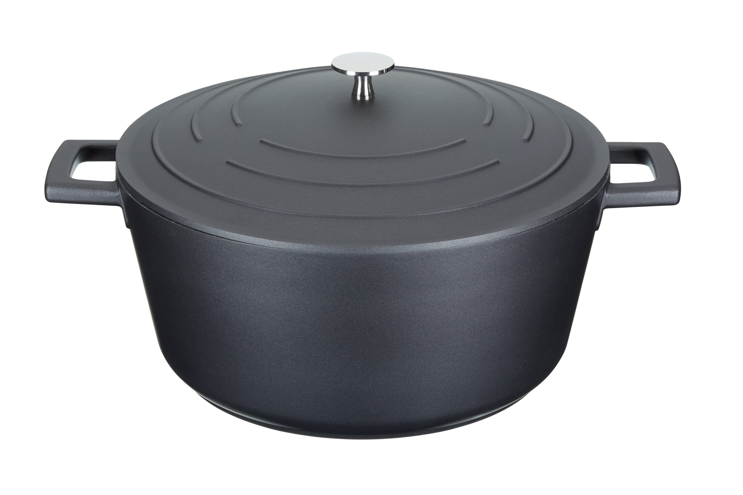 MasterClass Cast Aluminium Casserole Dish with Lid - 5L/28 cm, Lightweight, Induction Safe, Black 1