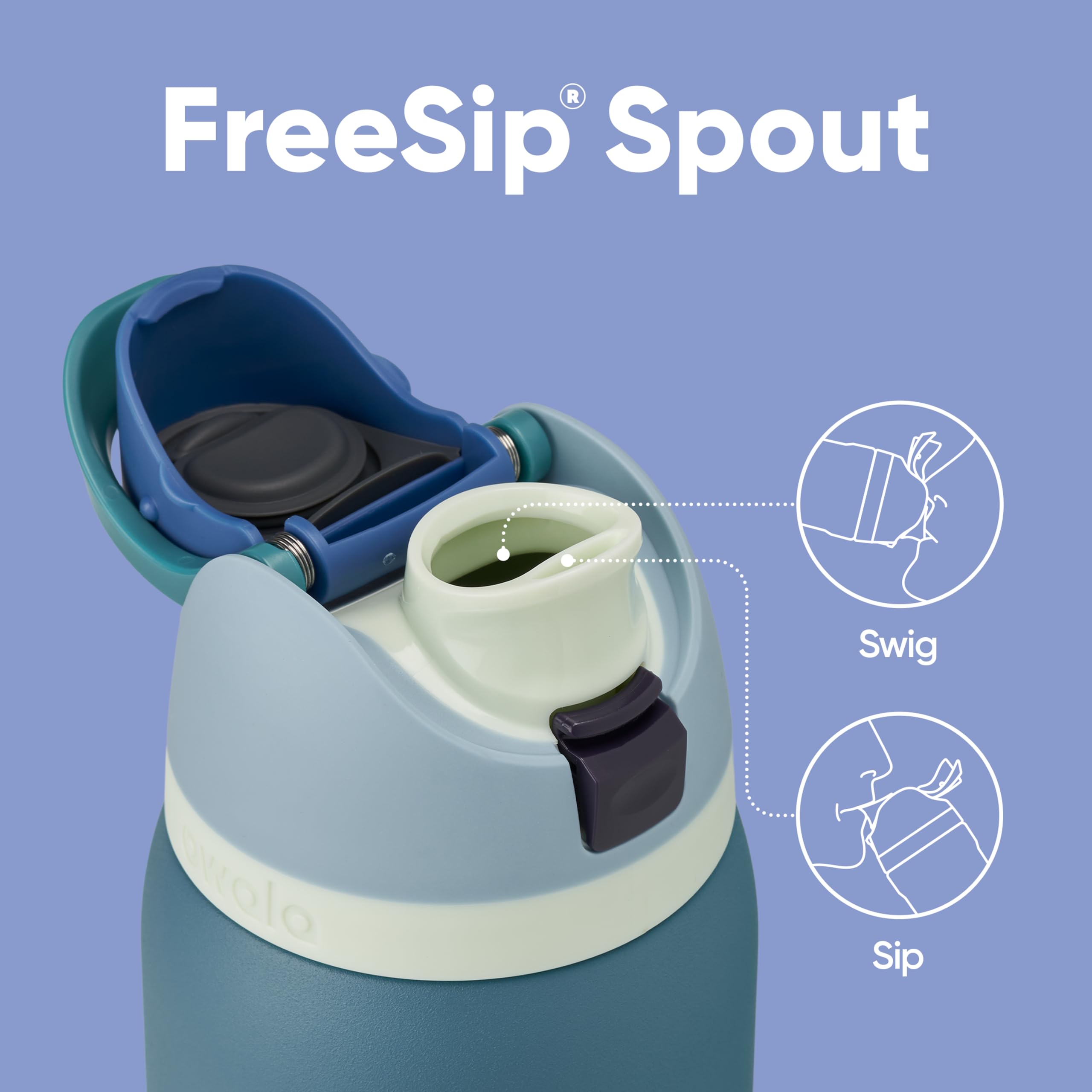 Owala FreeSip Insulated Stainless Steel Water Bottle with Straw, 945ml, Denim