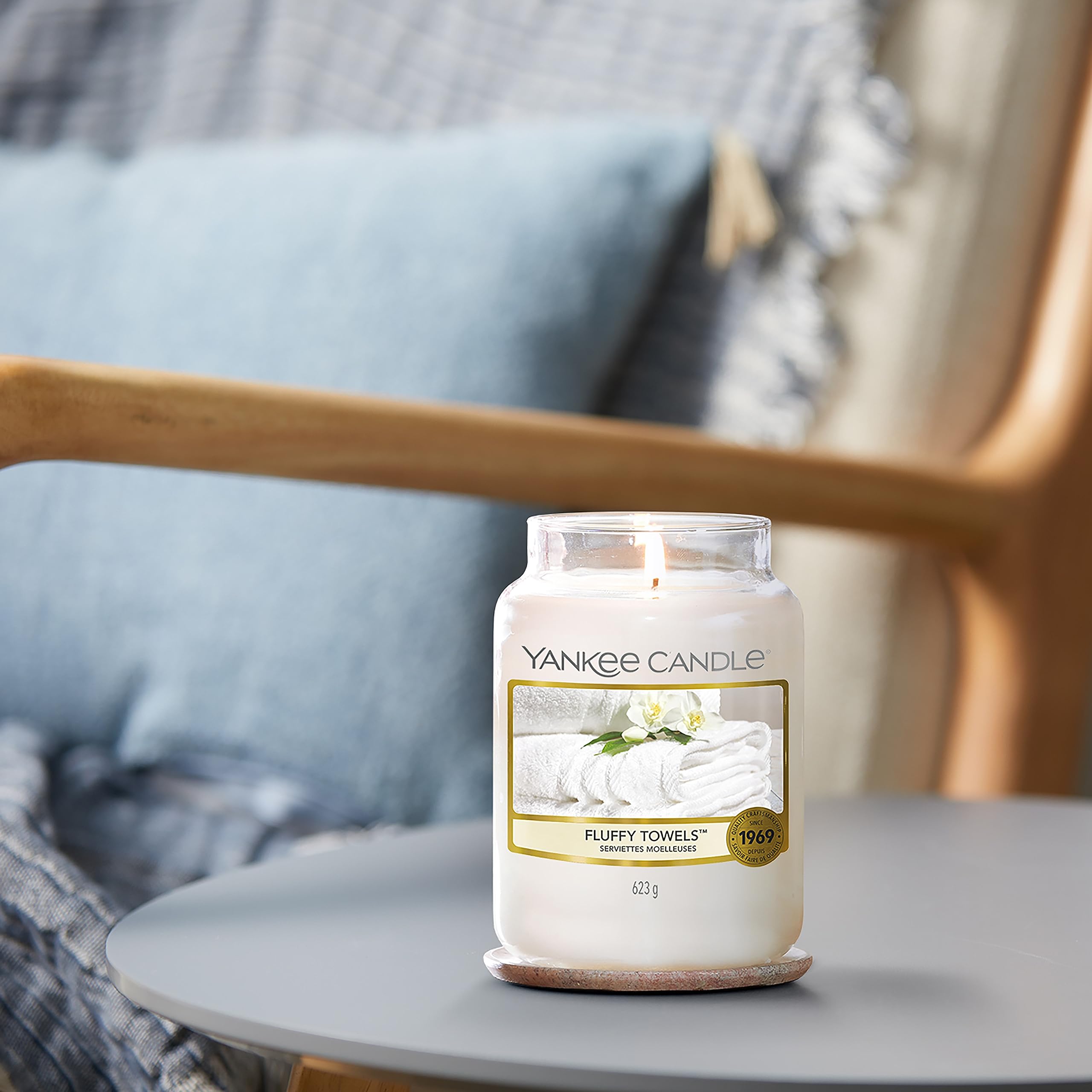 Yankee Candle Fluffy Towels Scented Candle | Large Jar | Up to 150 Hours Burn Time 7