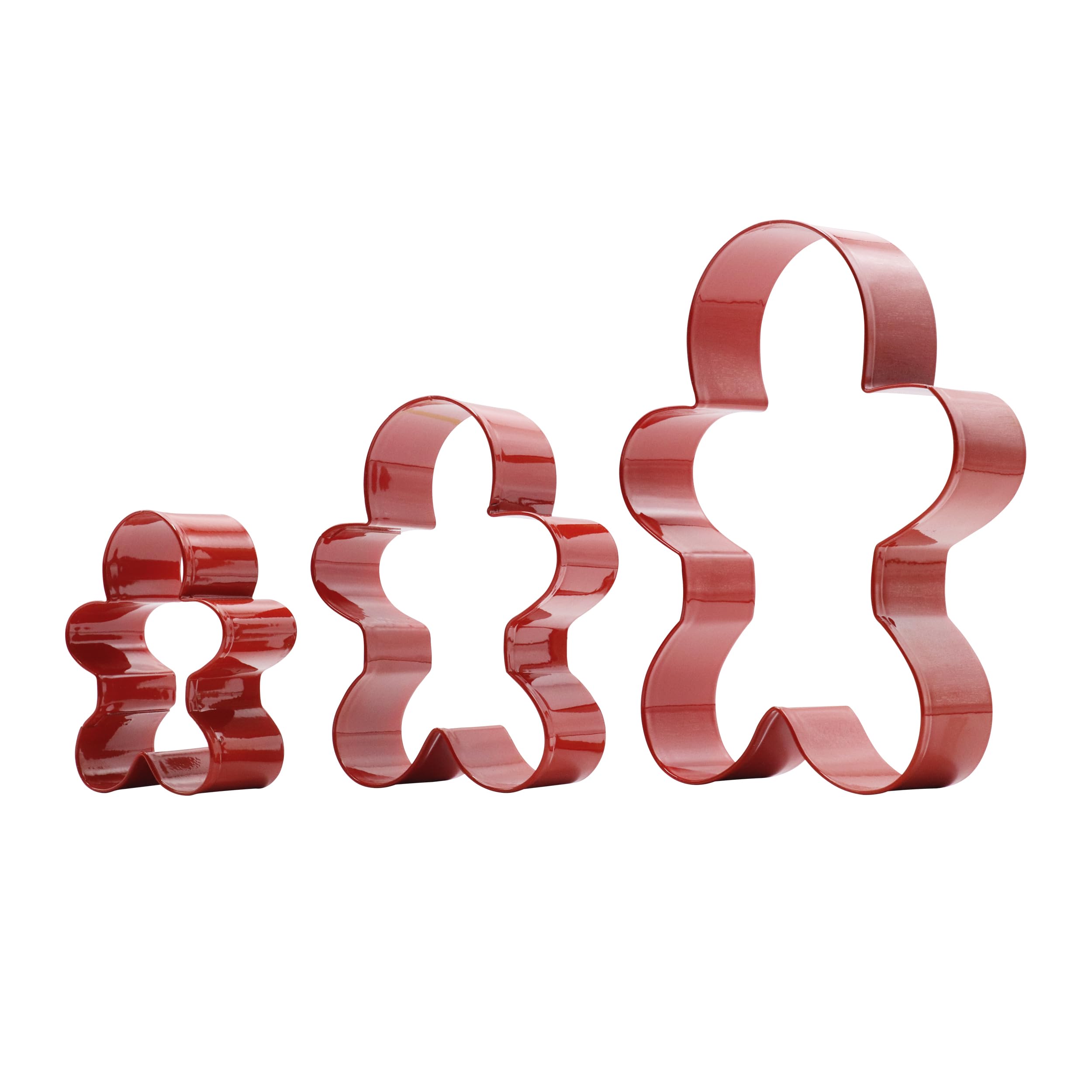 PME Christmas Cookie Cutters - Gingerbread Man Set of 3 | Alloy Steel | Sizes 6cm to 12cm 5
