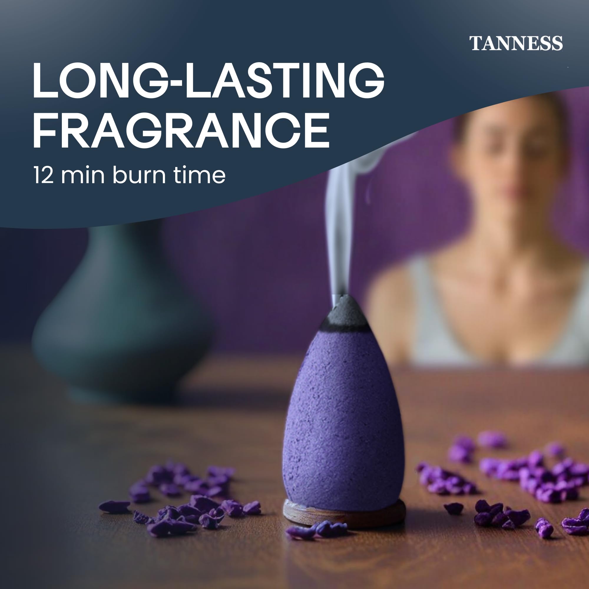 TANNESS 100 PCS Backflow Incense Cones - 10 Mixed Natural Scents | Relaxation & Air Purification 2