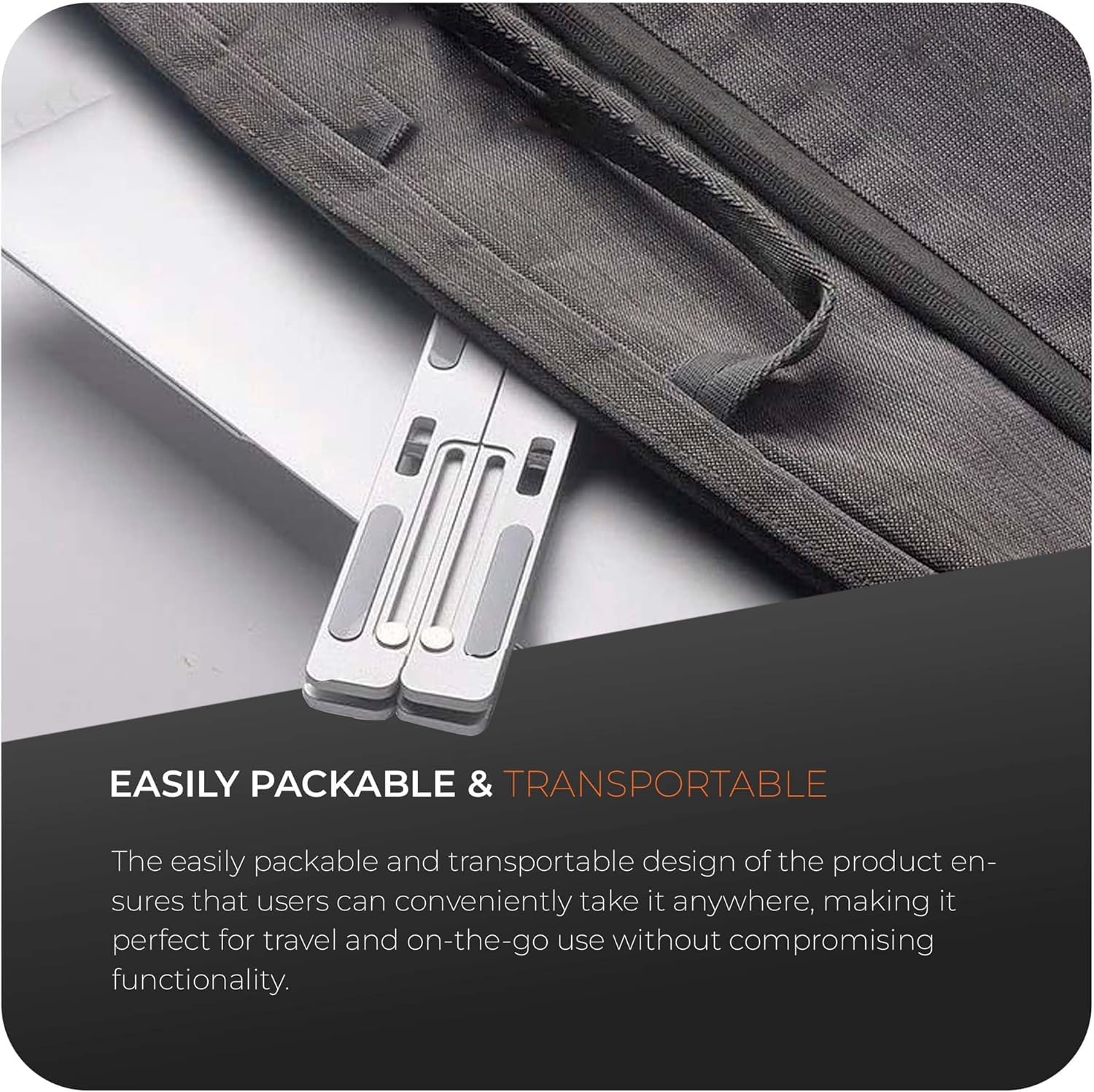 Roe Tenpo Adjustable Laptop Stand for Desk - 6-Angle Riser, Aluminum Alloy, Silver 6