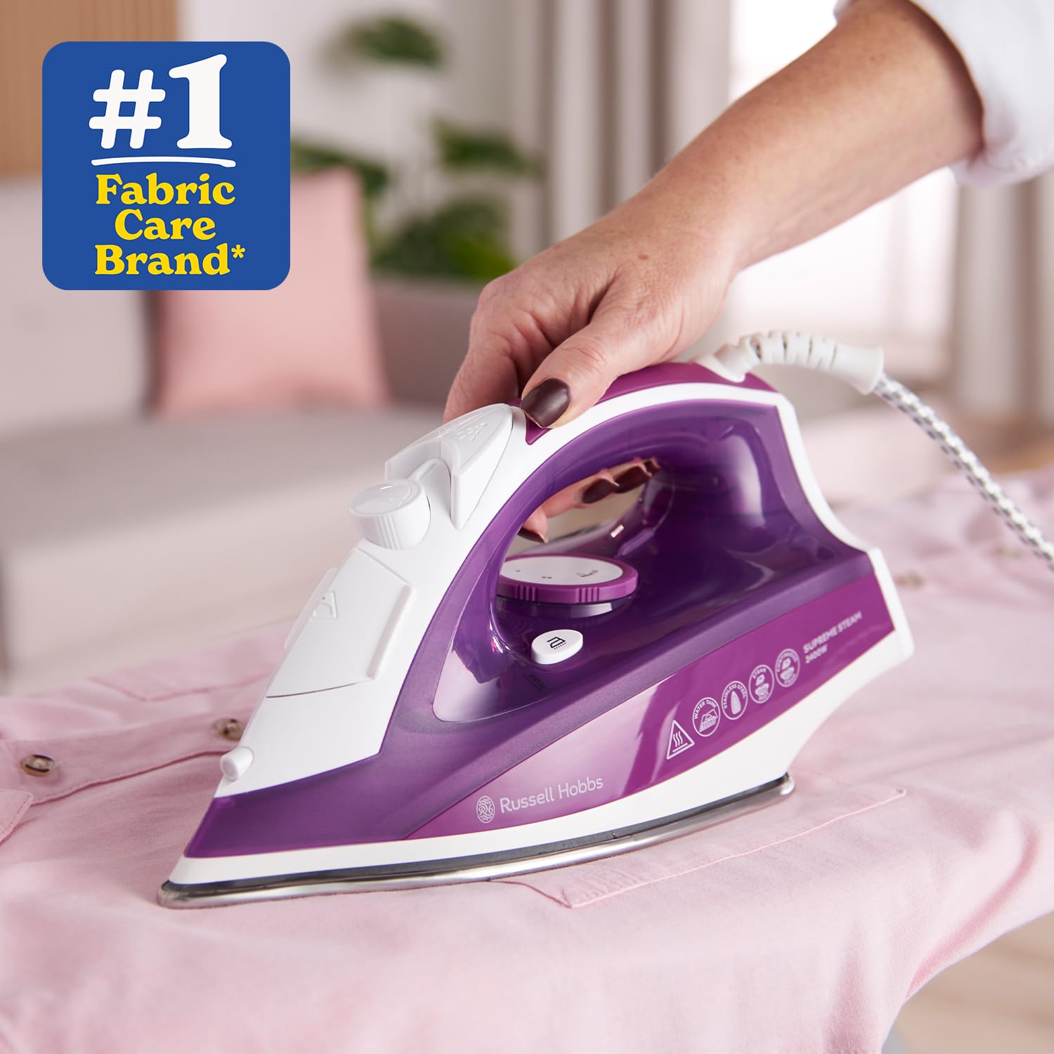 Russell Hobbs Supreme Steam Iron - 2400W Power | Stainless Steel Soleplate | Vertical Steam 2