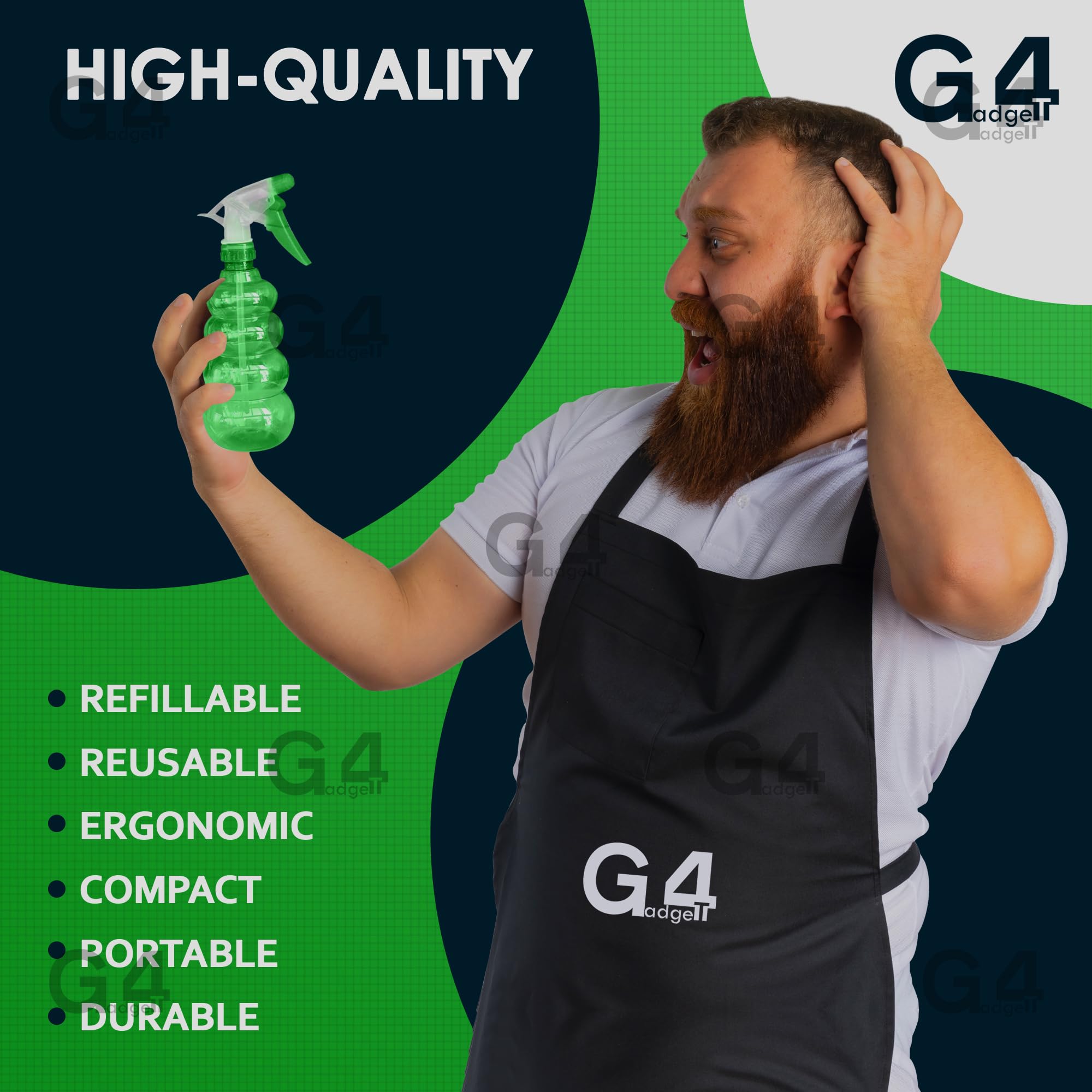 G4GADGET 600ml Spray Bottle - Adjustable Mist/Stream | Leak-Proof Refillable Plastic Bottle 5