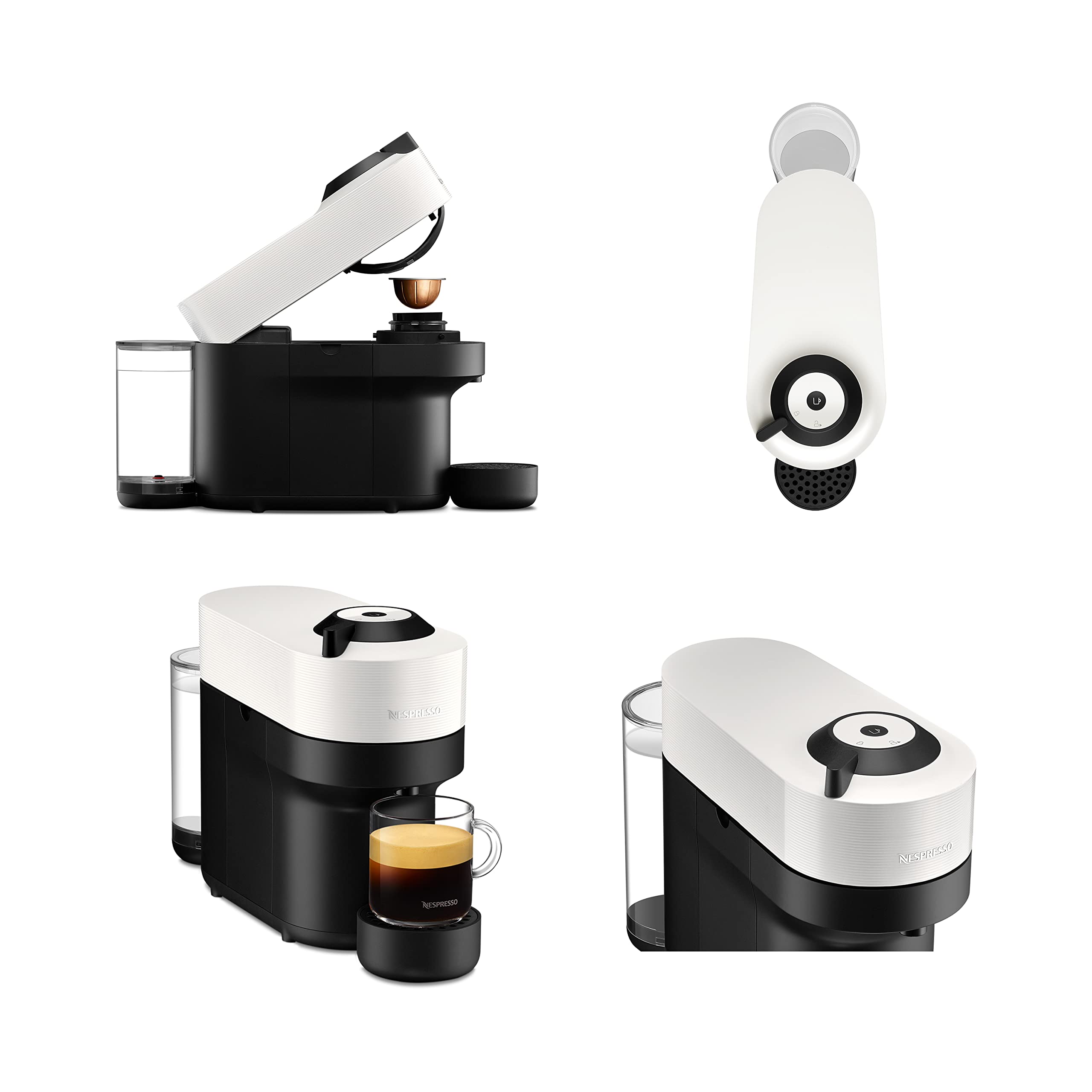 Nespresso Vertuo Pop Automatic Pod Coffee Machine - Coconut White | Brews Espresso to Mug Sizes 6