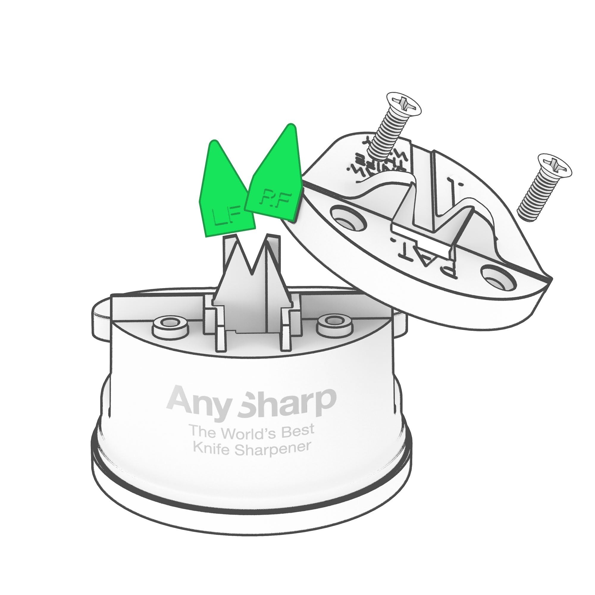 AnySharp ASKSRT3 Replacement Tools for World's Best Knife Sharpener | Tungsten Carbide | Silver 3