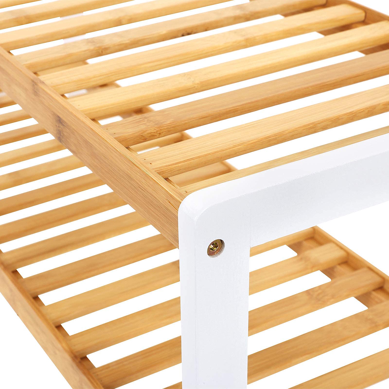 SONGMICS 2-Tier Bamboo Shoe Rack - 70 cm Wide Storage Shelf | 20 kg Capacity | Portable 5