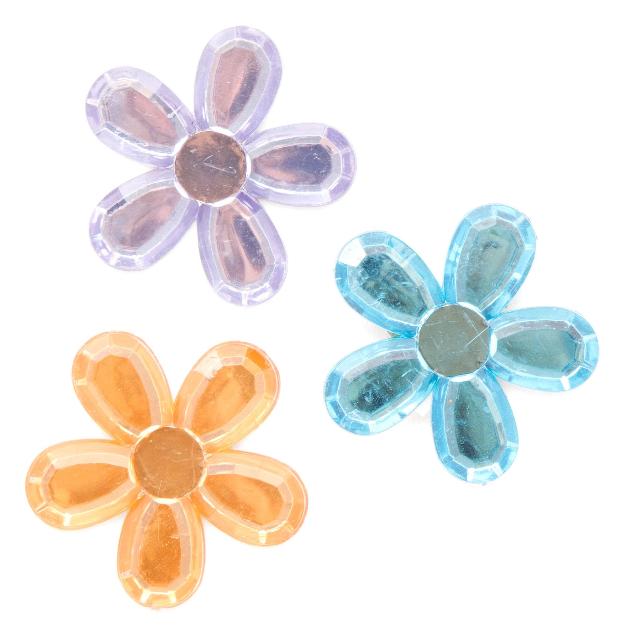 Baker Ross Self-Adhesive Acrylic Flower Jewels - Assorted Sizes 10mm-38mm | 180 Pieces 4
