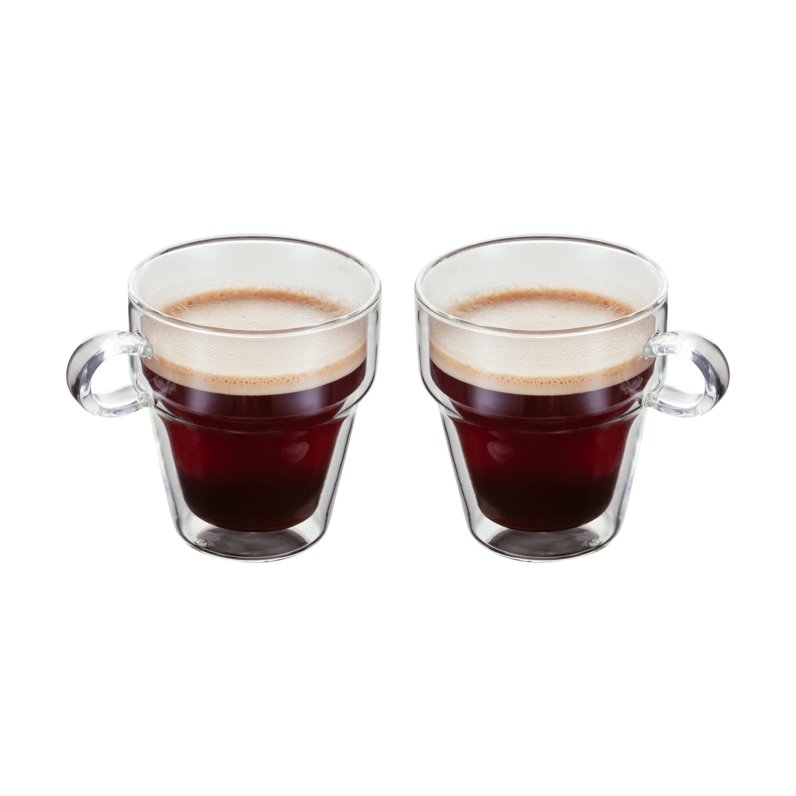 Judge Double Walled Glass Coffee Handled Mugs - 200ml Vacuum Insulated Set of 2 3