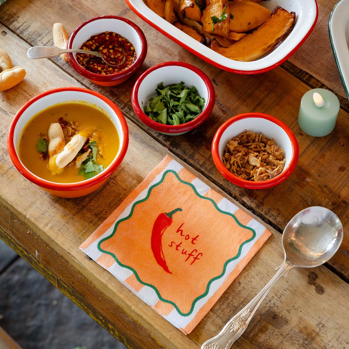 Talking Tables Chilli Patterned Paper Cocktail Napkins - 20 Pack | 25cm Square | Recyclable 7